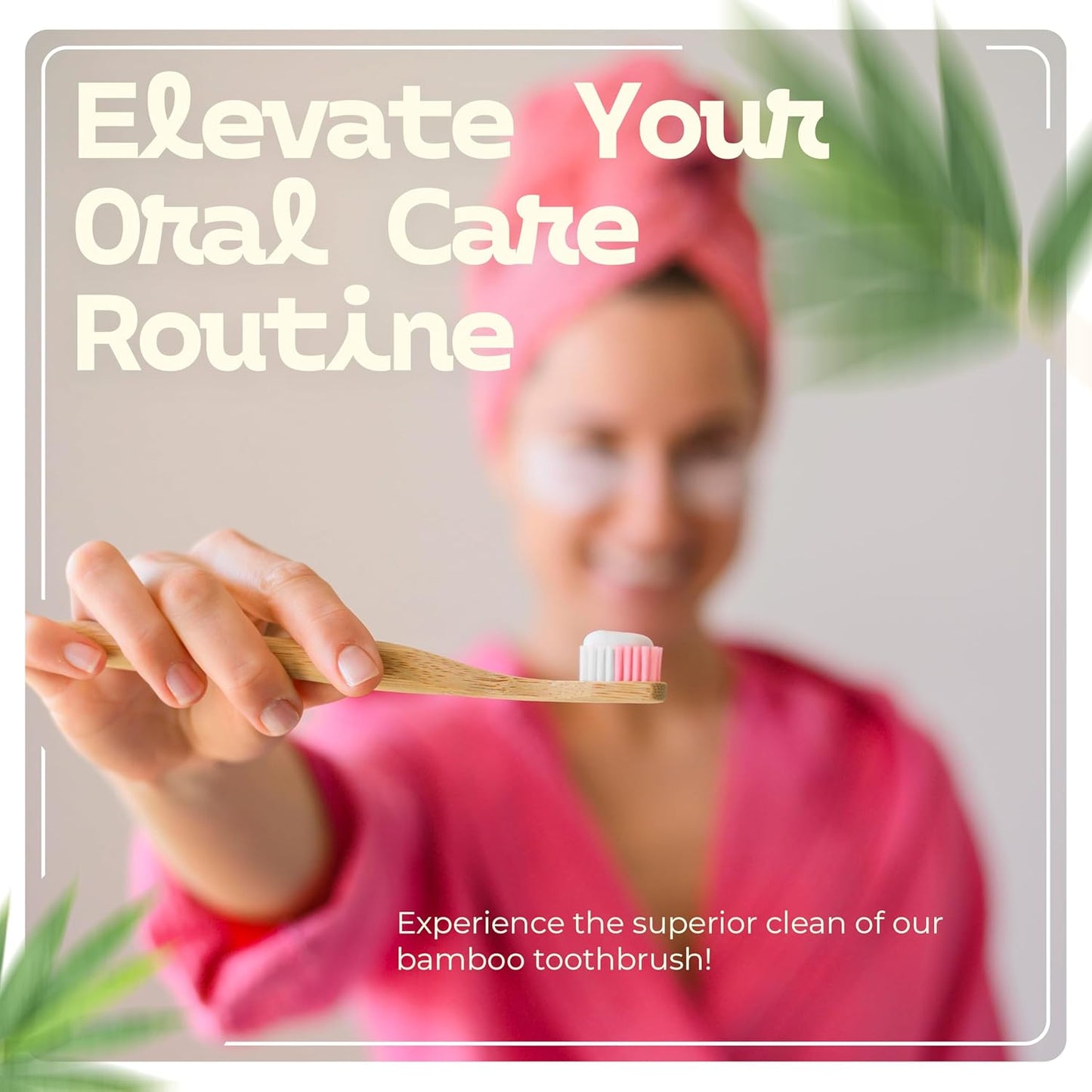 Bamboozle Eco-Friendly Toothbrush for Adults - Sustainable Bamboo Design, Biodegradable & Stylish Oral Care Solution (Pink, Pack of 3)