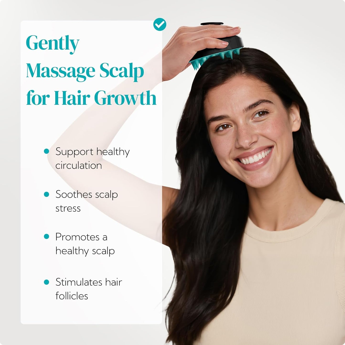 HEETA Hair Scalp Massager Shampoo Brush 2 Pack, Soft Silicone Bristles to Remove Dandruff, Waterproof Hair Scrubber for Both Wet Dry Use, Suitable for Men & Women (Turquoise & Purple)