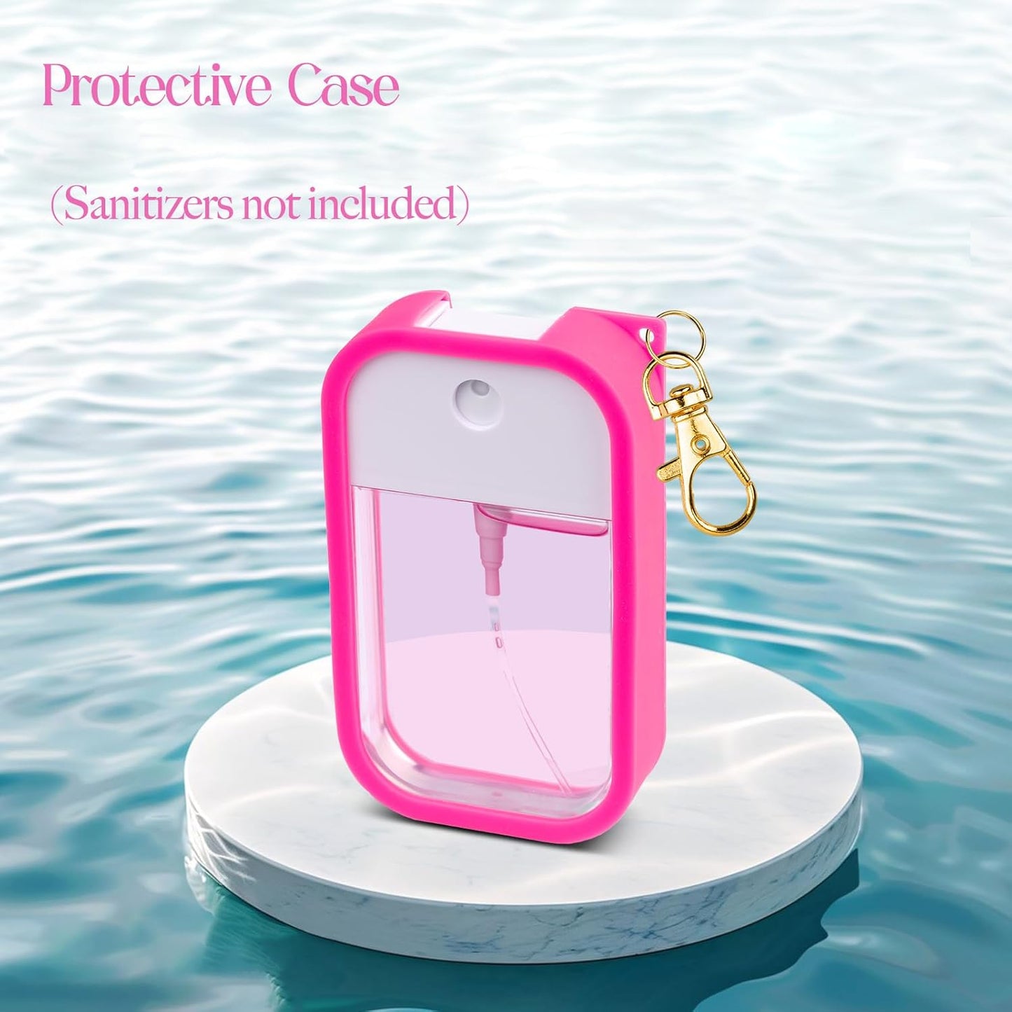 VANEST Silicone Case Compatible with Touchland Hand Sanitizer Spray, Protective Case with Keychain for Spray 1 fl oz