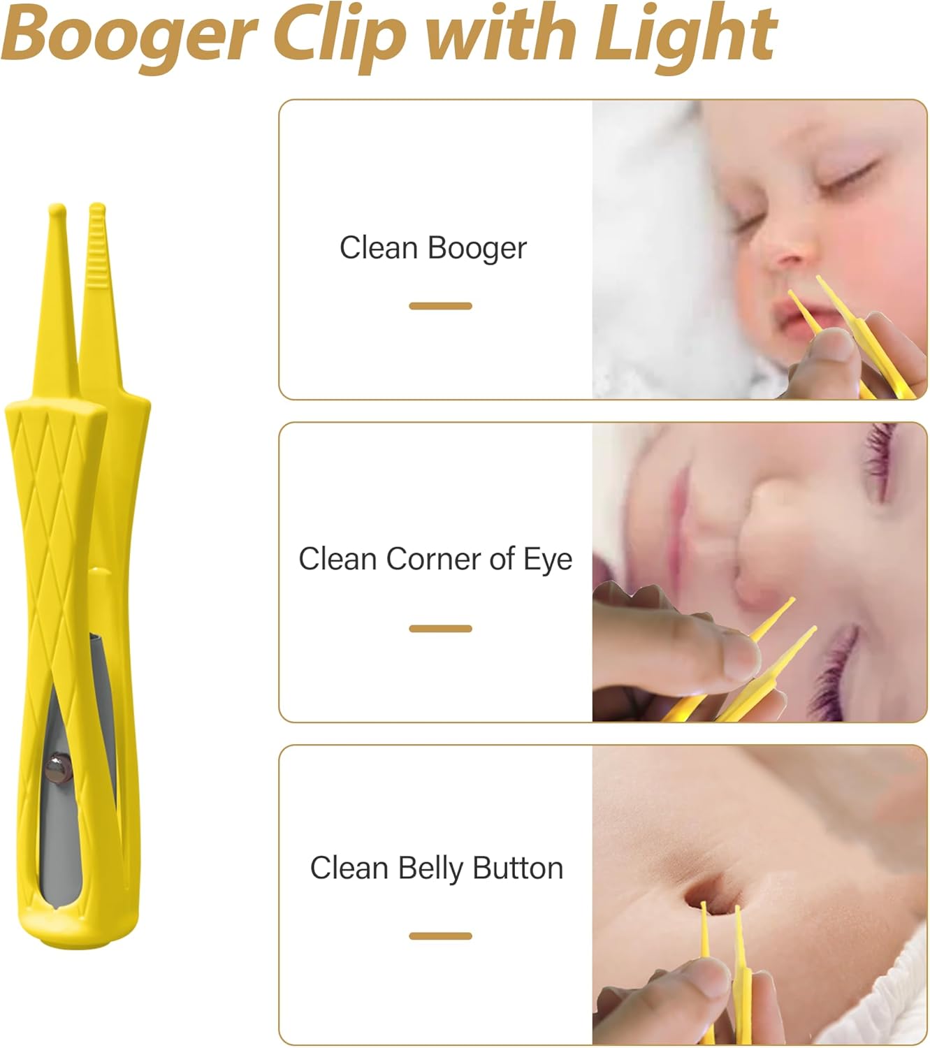 15 Pack Ear Wax Removal Tool Kit with Light - LED Ear Cleaning Kit, Ear Wax Removal for Kids and Adults, Ear Cleaning Tool, Ear Picker Spoon & Ear Tweezers & Spiral Spring Ear Spoon Yellow