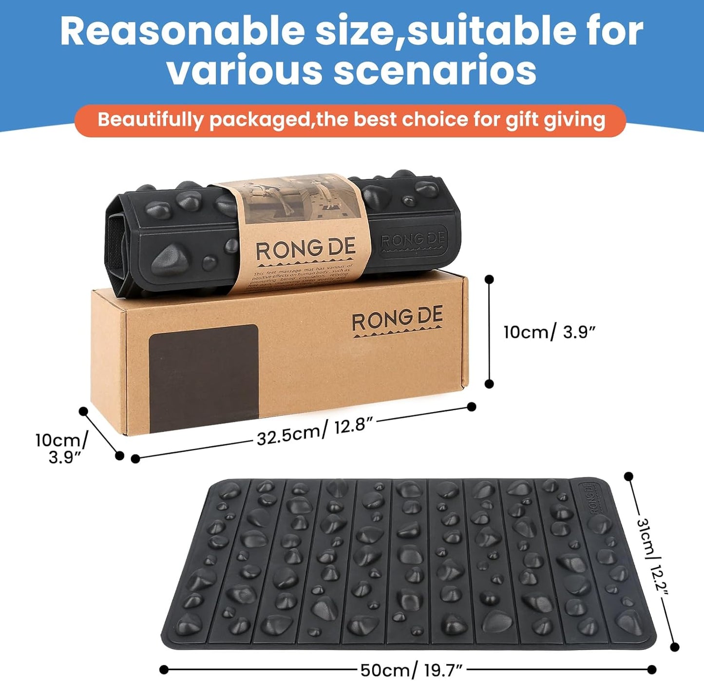 Smartrang High Elasticity Acupressure Mat, Foldable Particle Foot Massager, Pressure Point Pad for Relieve Foot Pain, Fasciitis