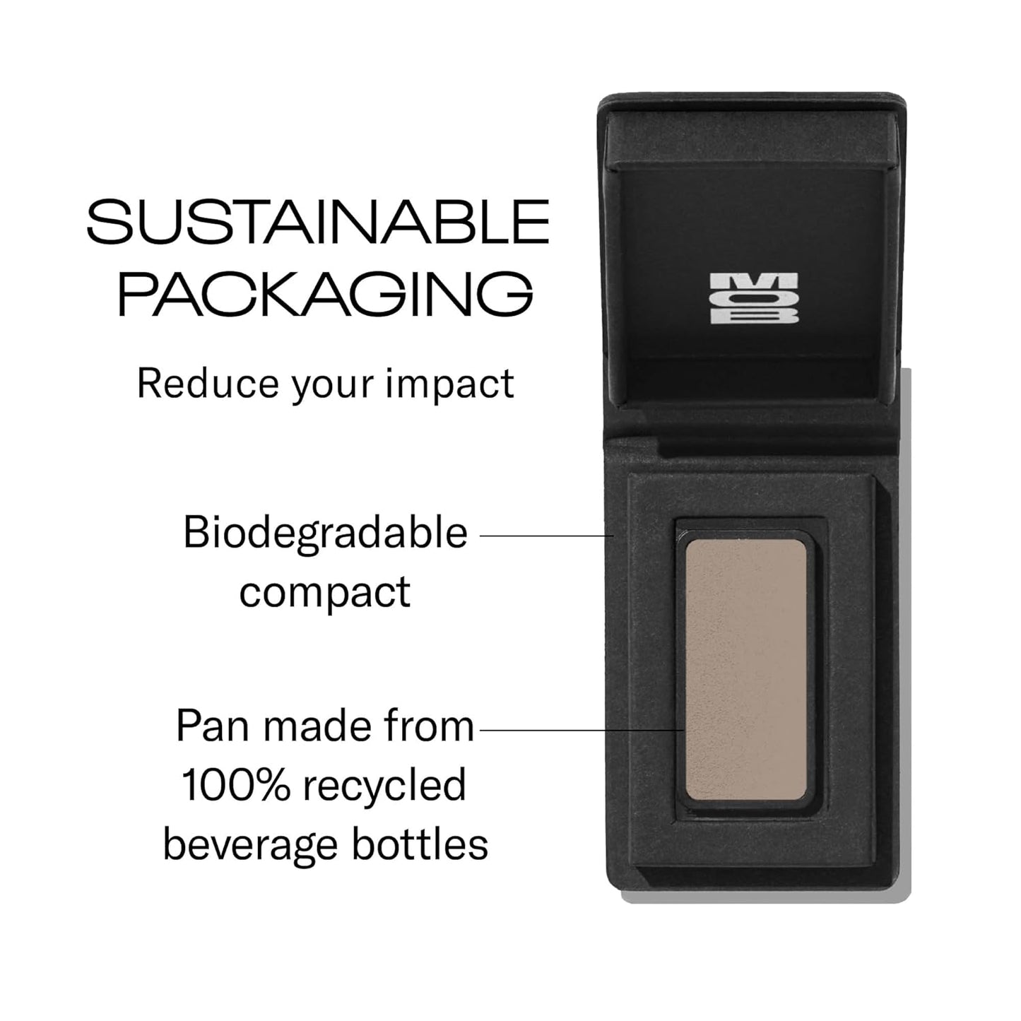 MOB Beauty Cream Clay Eyeshadow M112 – Soft Mushroom| Skincare-Infused, Vegan, Cruelty-Free, Blendable Cream-to-Velvet Finish, Buildable Pigment, Clean Eyeshadow in Sustainable, Biodegradable Compact