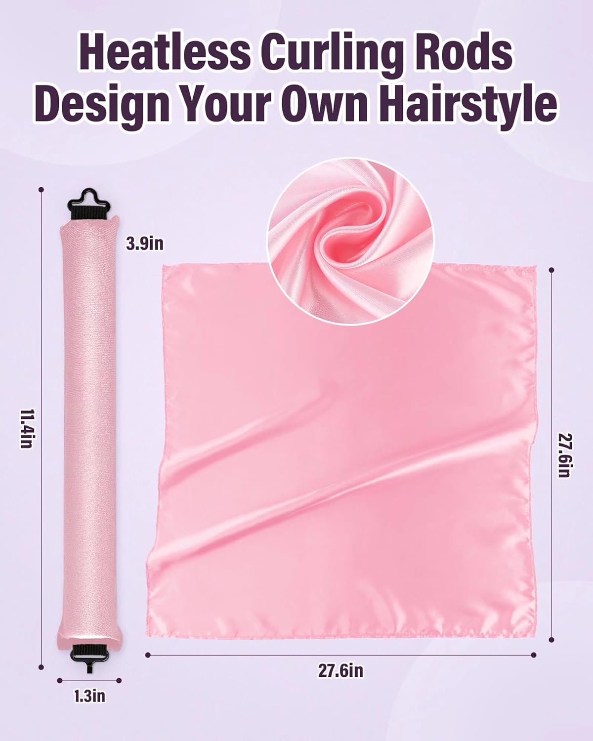 Heatless Hair Curler Overnight Curls-3 Pcs No Heat Curling Blowout Rod to Sleep In,Hair Rollers with Satin Scarf