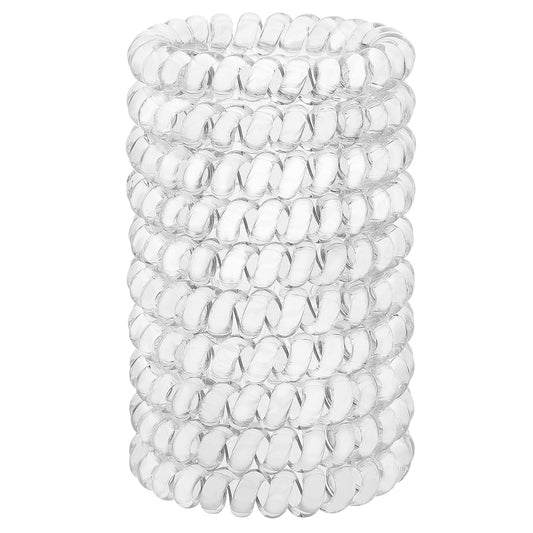 JessLab Spiral Hair Ties for Women, 10-Pack Traceless No-Damage Ponytail Holders, Coils Hair Bands for Girls, Assorted Colors