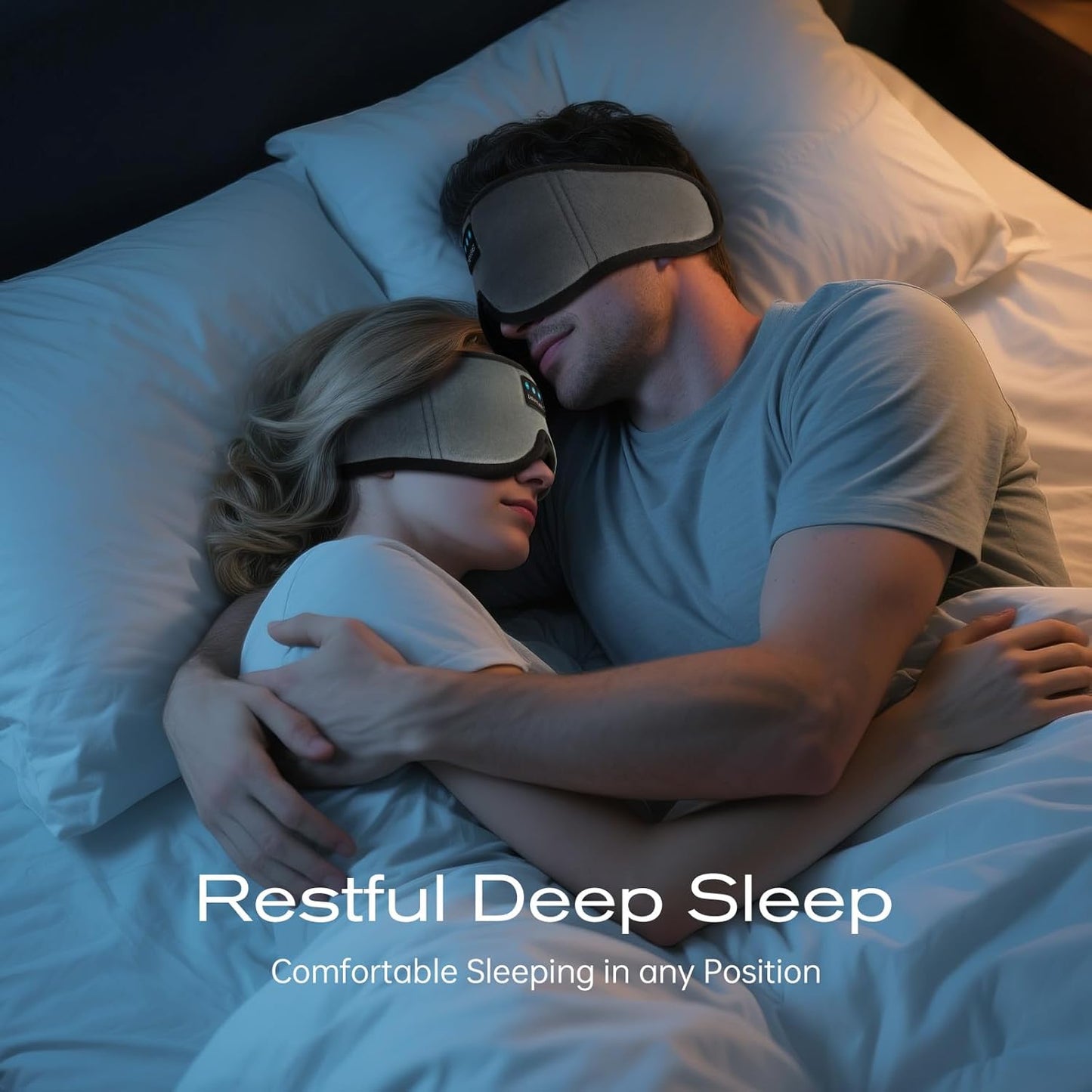 3D Sleep Mask with Bluetooth Headphones, Sleeping Headphones for Side Sleepers, Wireless Music Eye Mask with Ultra-Thin Stereo Speakers for Men, Women, Tech Gifts, Grey