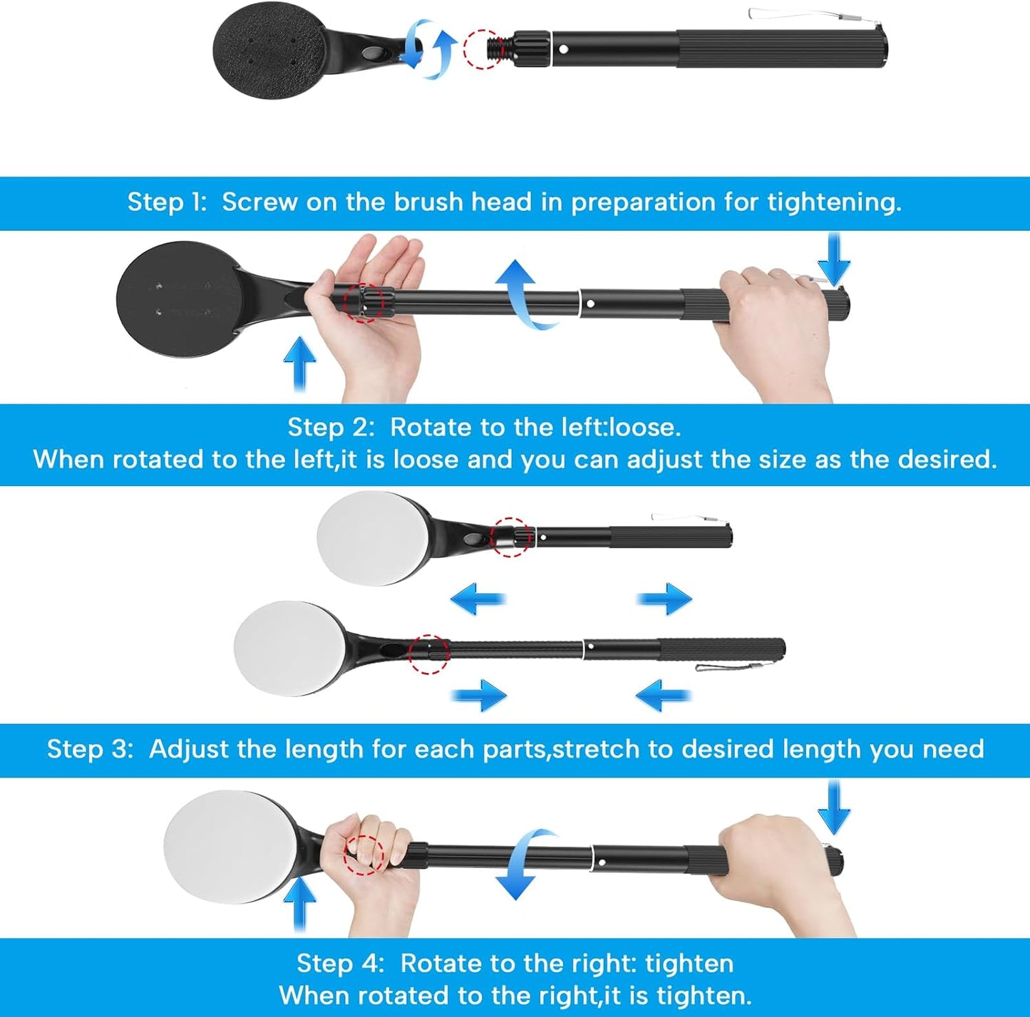 Lotion Applicator for Back, 25.7'' Long Handle Back Lotion Applicator, Easy Reach and Washable, Suitable for Use by Men and Women