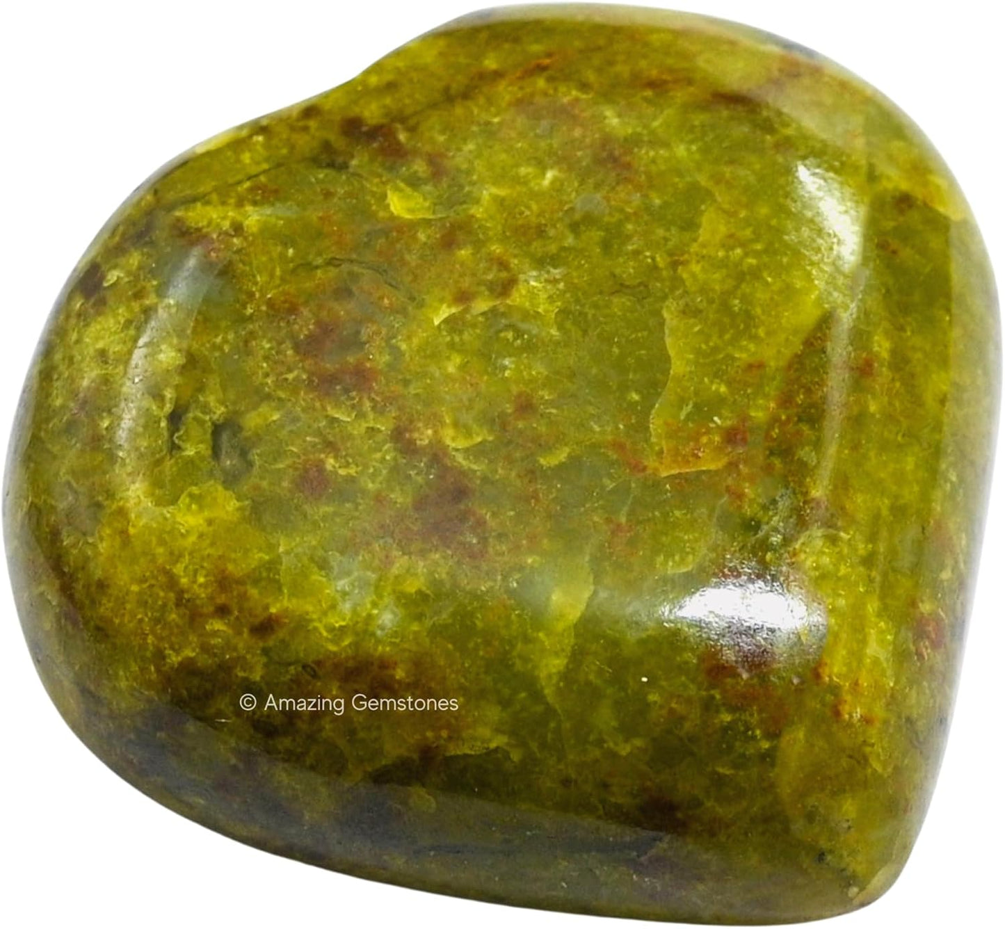 Amazing Gemstone Green Opal Crystal Heart Palm Stone - Pocket Massage Worry Stone for Natural Body Chakra Balancing, Reiki Healing and Crystal Grid