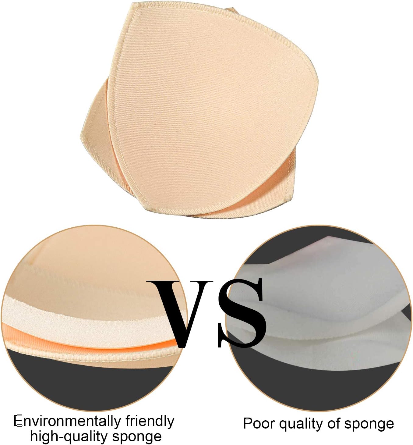 Bra Pad Insert,Removable Sport Bra Cup Triangle Breathable & Reusable Bra Pad for Yoga Bra,Swimsuits,Bikini