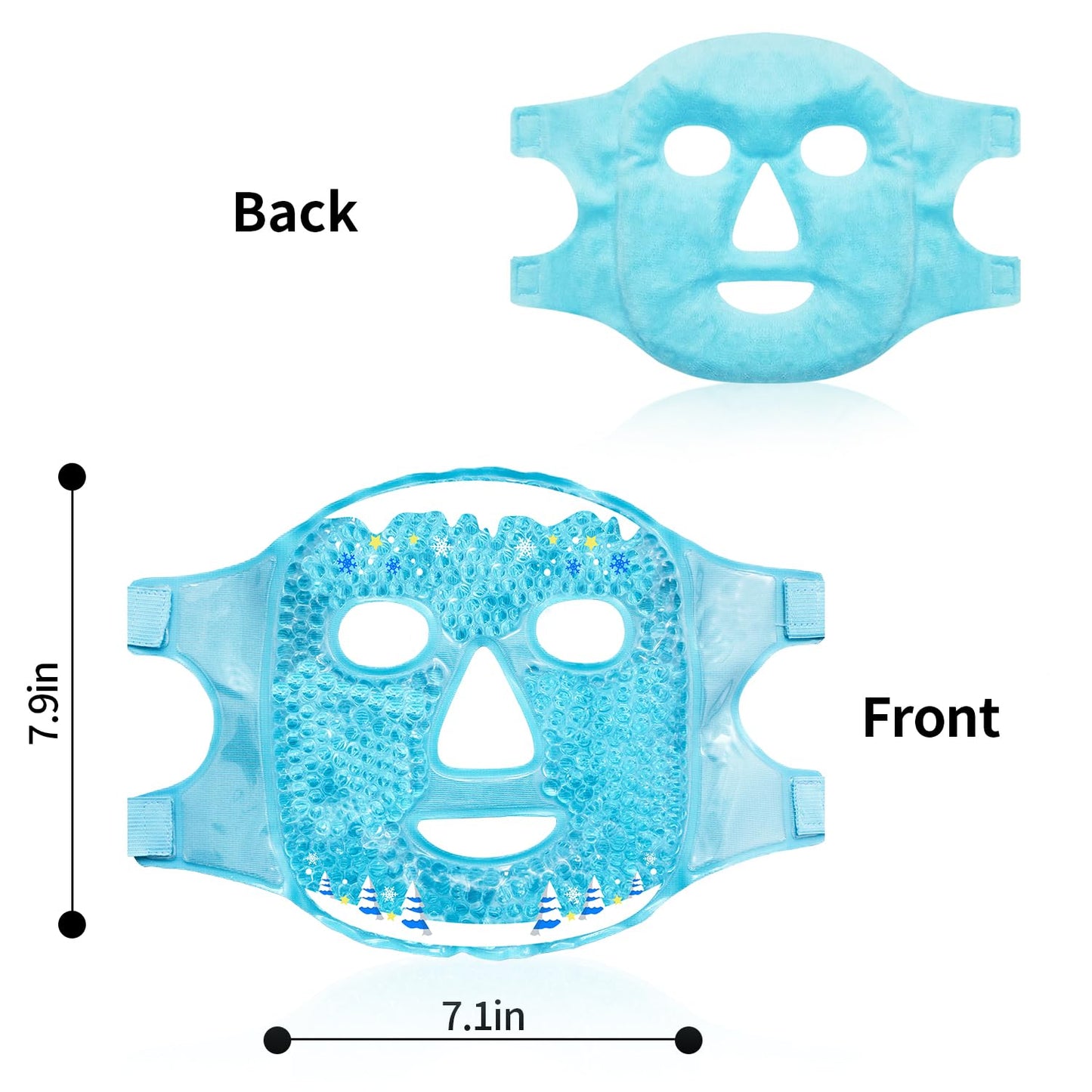 Cold Face Eye Masks Ice Face Mask Hot Cold Compress for Dark Circles, Puffiness, Migraines, Headache, Stress, Redness, Cooling Face Masks for Women Man, Skin Care