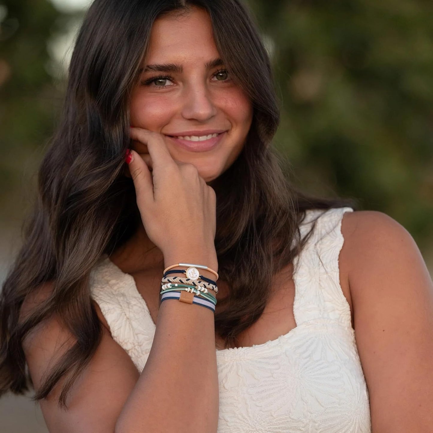 K'lani Anchor Bracelets for Women – Elastic Bracelets and Boho Hair Ties – Cute Hair Ties for Women and Hair Tie Accessories – Stylish Bracelets Boho Style for Hair and Wrist – Set of 5 (Small)