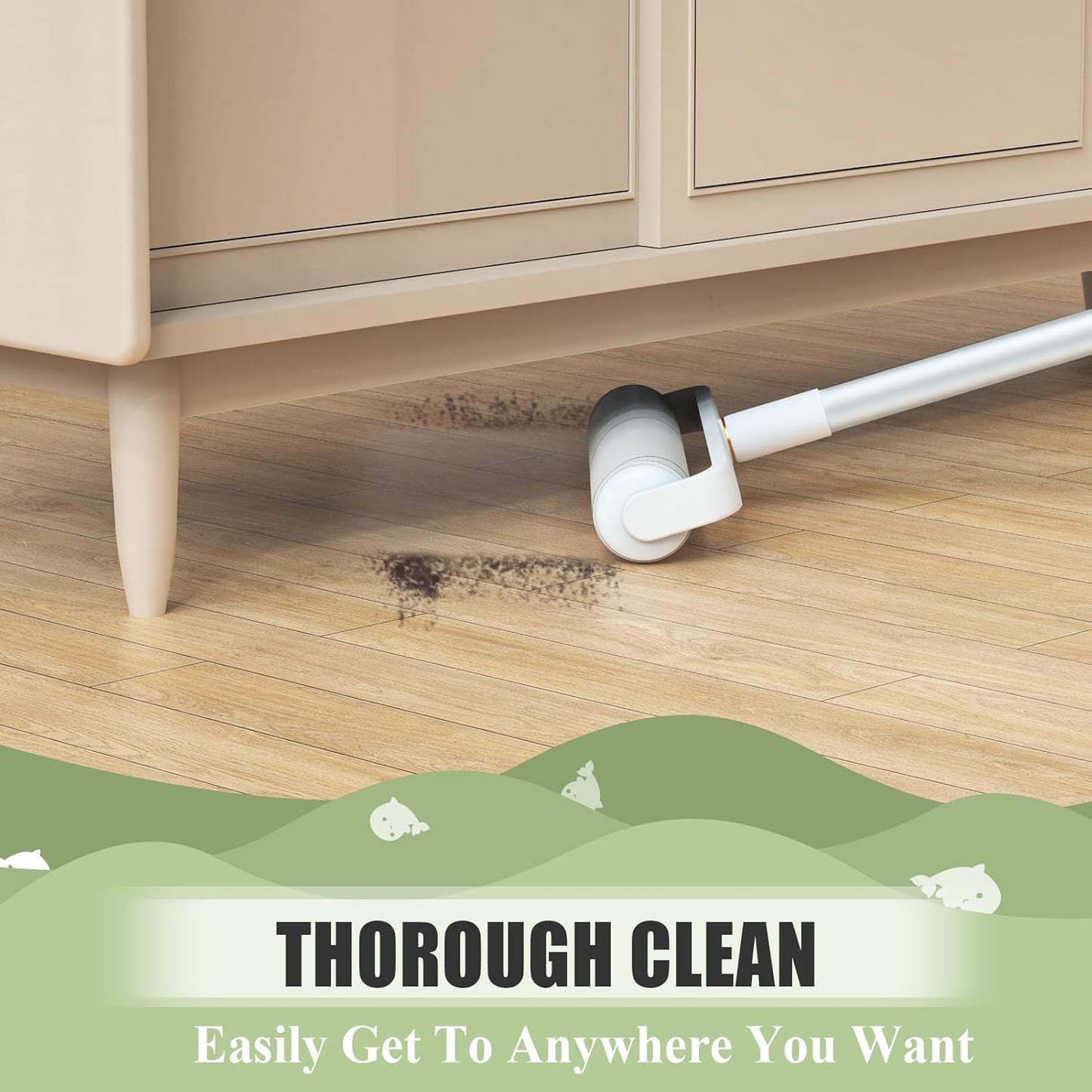 Super Sticky Large Lint Rollers for Floor Carpets, 9.45'' Cat & Dog Pet Hair Remover with 360 Sheets, Lint Rollers for Pet Hair Extra Sticky with Long Handle for Sofa, Cars, Curtains and Clothes