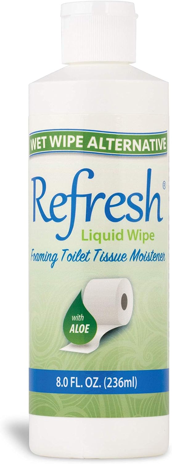 Refresh Liquid Wipe: Toilet Paper Foam Dispenser Refill. Eco-Friendly Flushable Wet Wipe Alternative with Witch Hazel and Aloe. 8 oz Refill.…