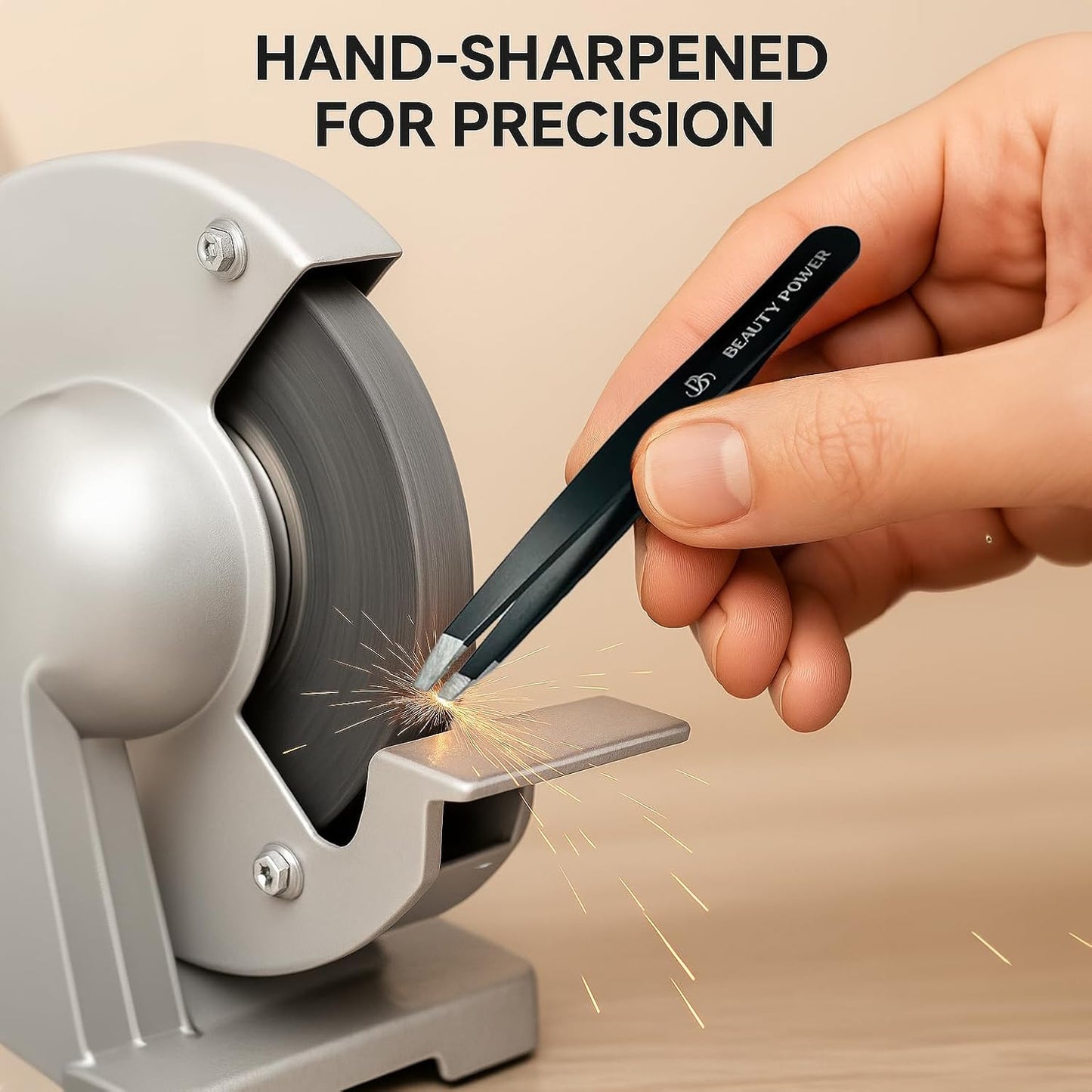 Precision Tweezers for Women Facial Hair & Men - Professional Tweezers Set with Slant & Point Tips, German Stainless Steel, PU Leather Travel Case, Lightweight & Ultra Precision Black