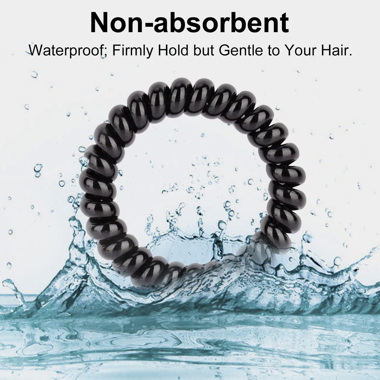 JessLab Spiral Hair Ties for Women, 10-Pack Traceless No-Damage Ponytail Holders, Coils Hair Bands for Girls, Assorted Colors