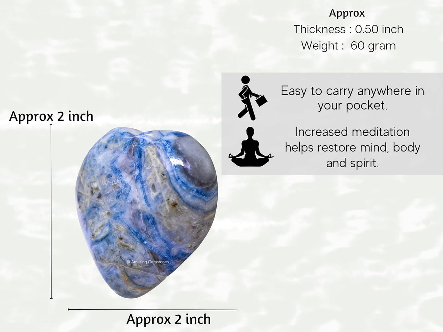 Amazing Gemstone Scheelite Crystal Heart Palm Stone - Pocket Massage Worry Stone for Natural Body Chakra Balancing, Reiki Healing and Crystal Grid