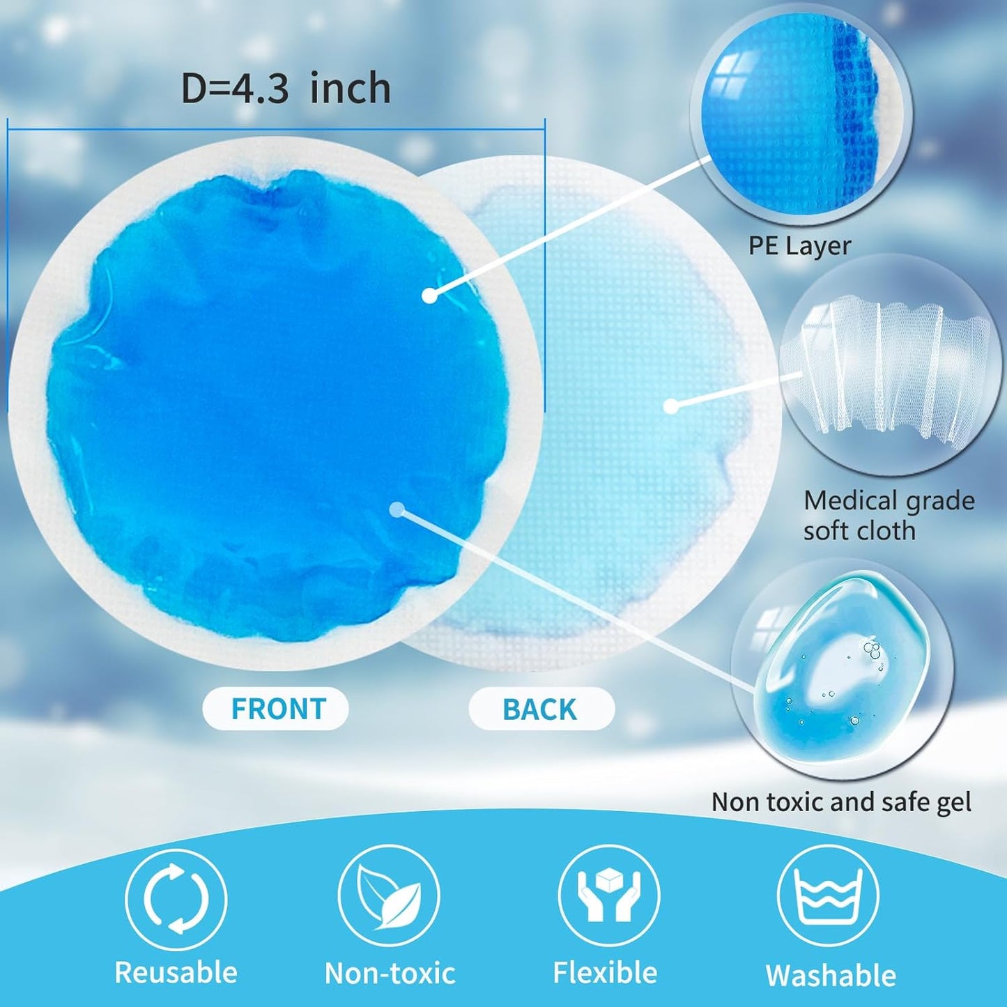 12 Pack Small Ice Pack for Injuries Reusable,Hot & Cold Gel Soft Ice Pack for Face,Eyes,Neck,Teeth,Foot,Headache,Allergies,Shoulder Pain Relief,Warm & Cold Compress for Boo Boos,Students(12Blue)