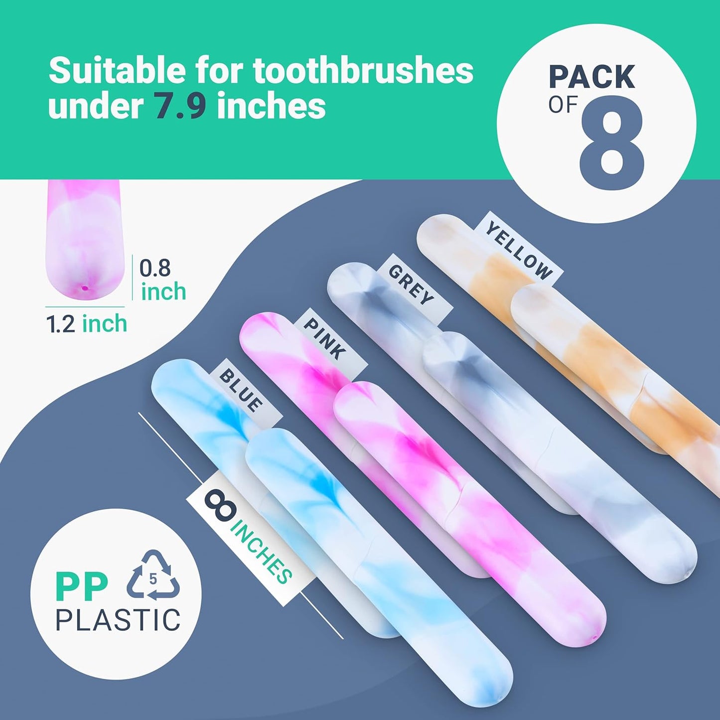 8 PCs Travel Toothbrush Case with Drainage Holes – Portable, Breathable Bulk Plastic Toothbrush Holders Travel Covers – Ideal for Camping, Trips & Daily Use – Assorted Colors