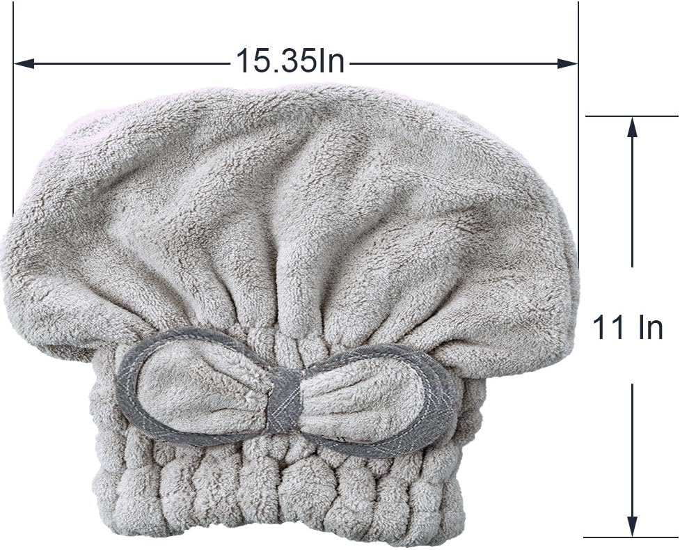 Jseng [New Upgrade] Microfiber Hair Drying Towel Cap, Extrame Soft & Ultra Absorbent, Fast Drying Hair Shower Cap for Girls and Women