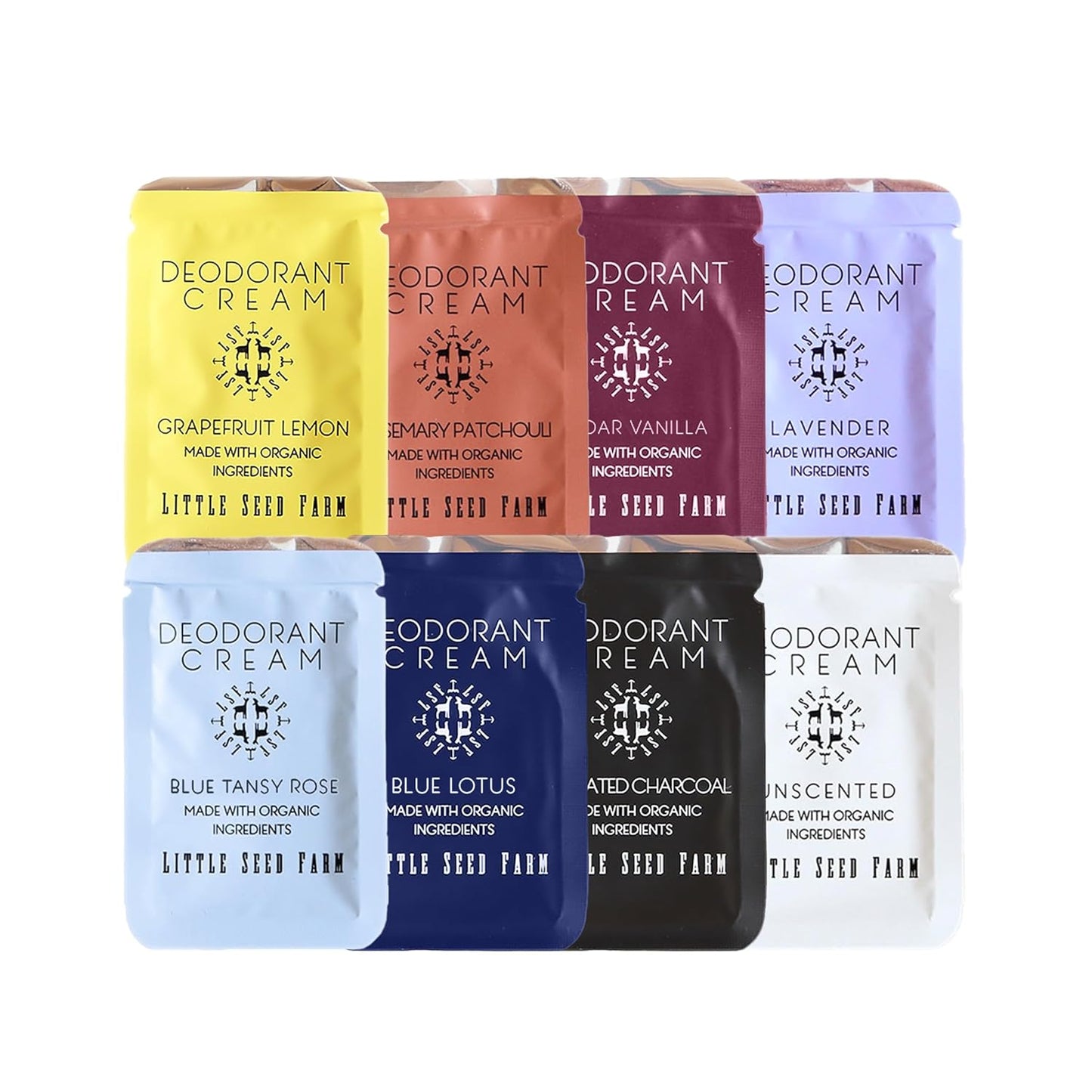 Little Seed Farm - Deodorant Cream Samples, 8 Pack - All Scents