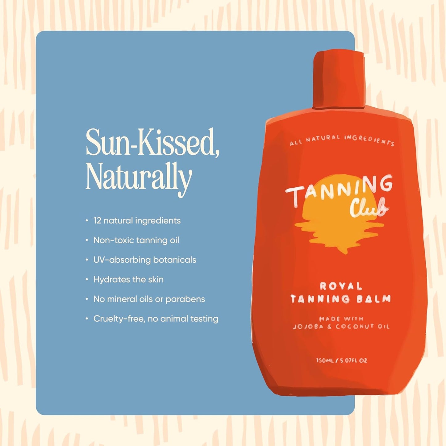 Royal Tanning Balm - Hydrating Gel with Jojoba and Coconut Oil - Botanical Outdoor Sunscreen - 150 ml