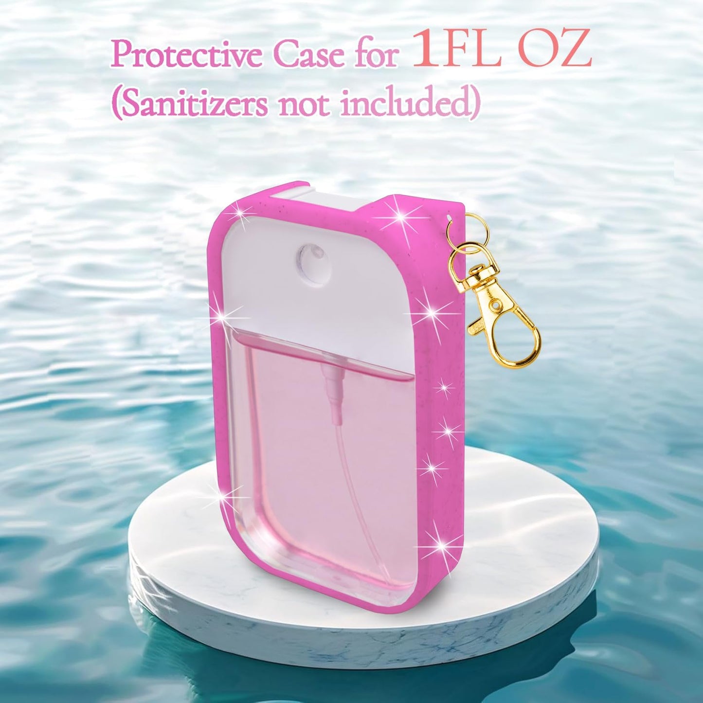 VANEST Silicone Case Compatible with Touchland Hand Sanitizer Spray, Protective Case with Keychain for Spray 1 fl oz