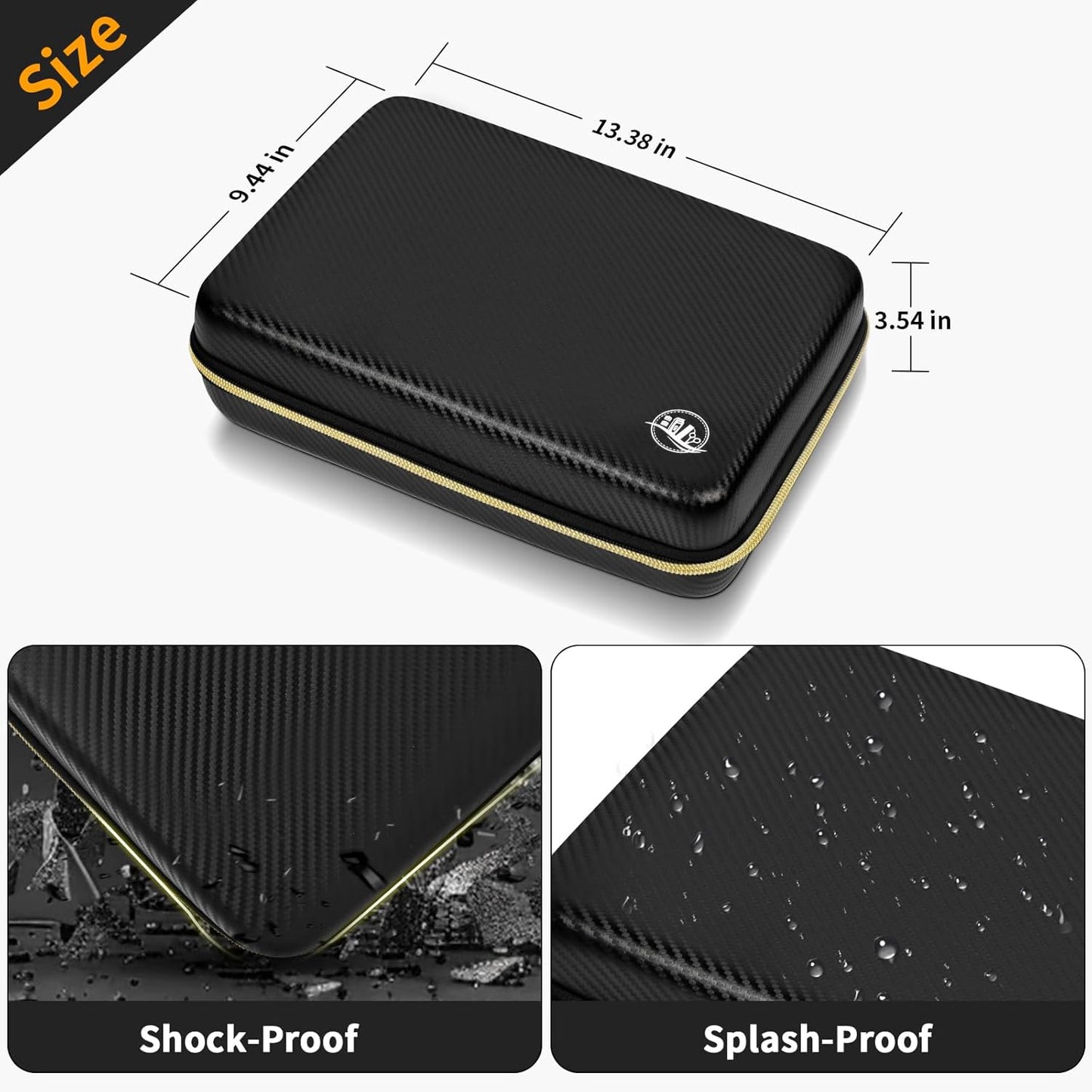 Boobowl Hard Travel Case for Hair Clippers, Hair Cutting Barber Supplies Organizer Bag, Trimmer Storage Holder for Ufree/for Wahl/for Andis Men Razor Guard Grooming Kits -Dark Black