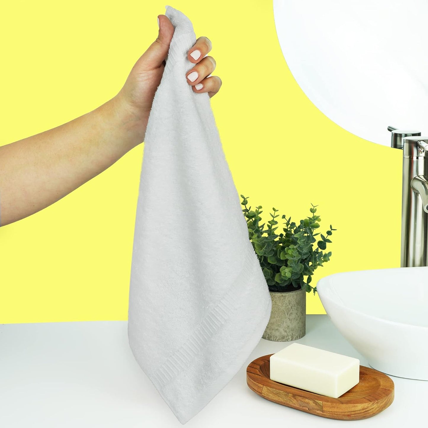 Chakir Turkish Linens | Hotel & Spa Quality 100% Cotton Premium Turkish Towels | Soft & Absorbent (Personalized 3-Piece Towel Set, White)