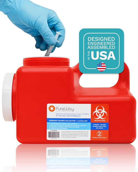 1.2 Gallon MailBack Sharps Disposal Container – Secure Needle Box for Safe Medical Waste & Used Syringe Disposal | Sharps Container for Home Use, Travel, Clinics, and Professional Settings