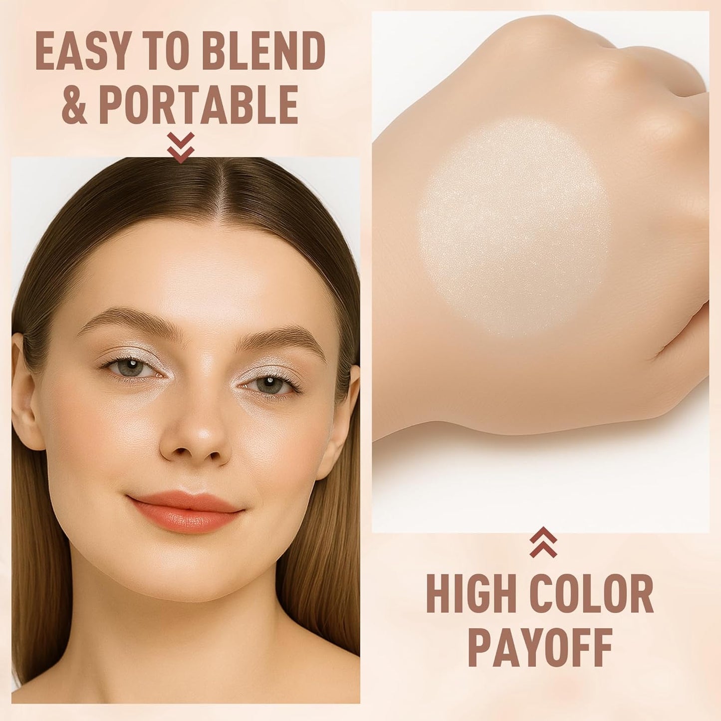 FV Cream Shimmer Eyeshadow Stick，Long Lasting & Waterproof, Multi-Use & High Pigment Eyeshadow Makeup Stick, Pearl Shimmer