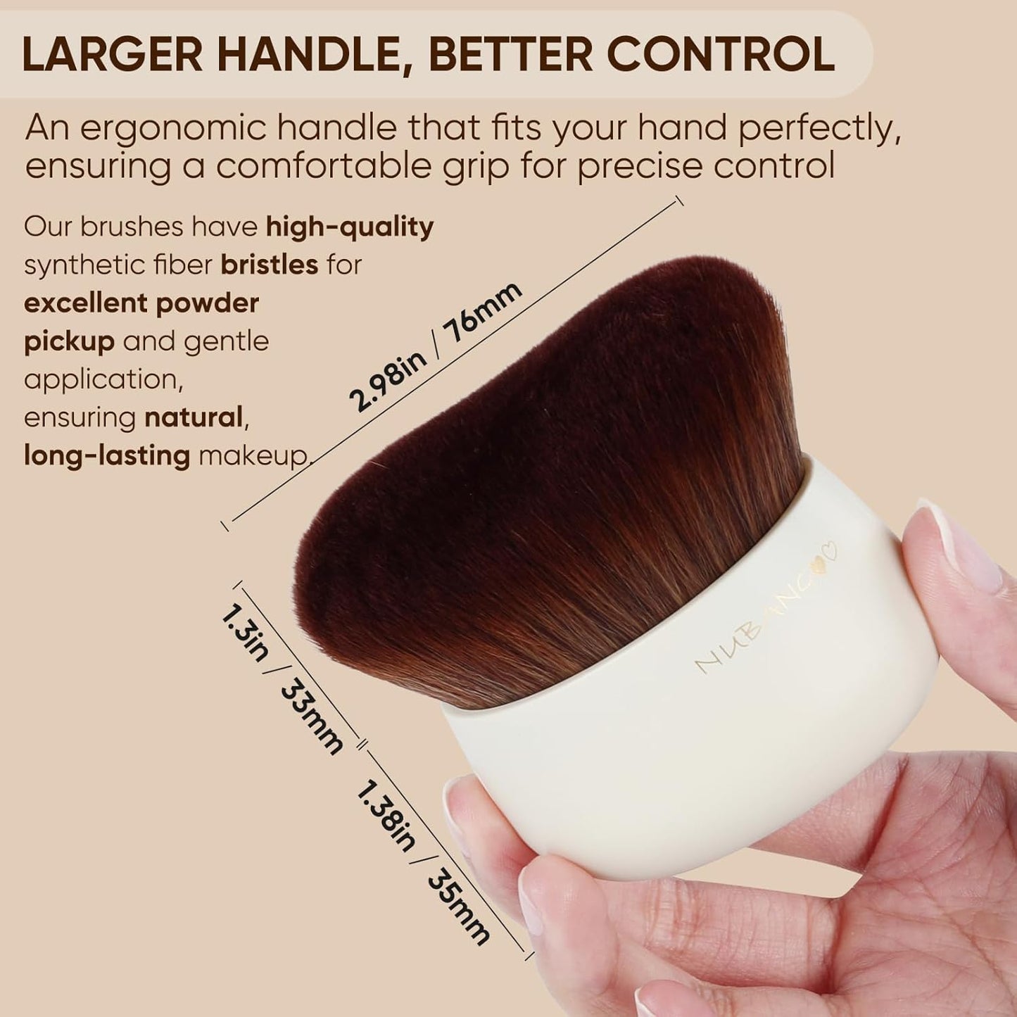 Extra Large Body Makeup Brush,Tanning Brush, Self Tanner, Foundation Bronzer Brush Cream Powder Liquid oil Applicator, Face Neck Leg Full Body Blending Brush(White)