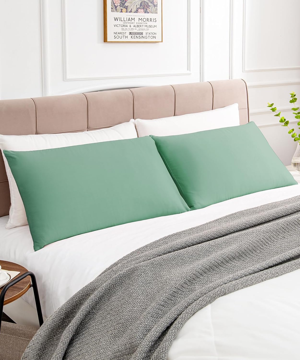 Warmstar Cotton Pillow Cases King Size Set of 2, 600 Thread Count Pillowcases 20x36 Inches, Soft Long Staple Cotton Pillowcases Breathable with Envelope Closure,Zephyr Green