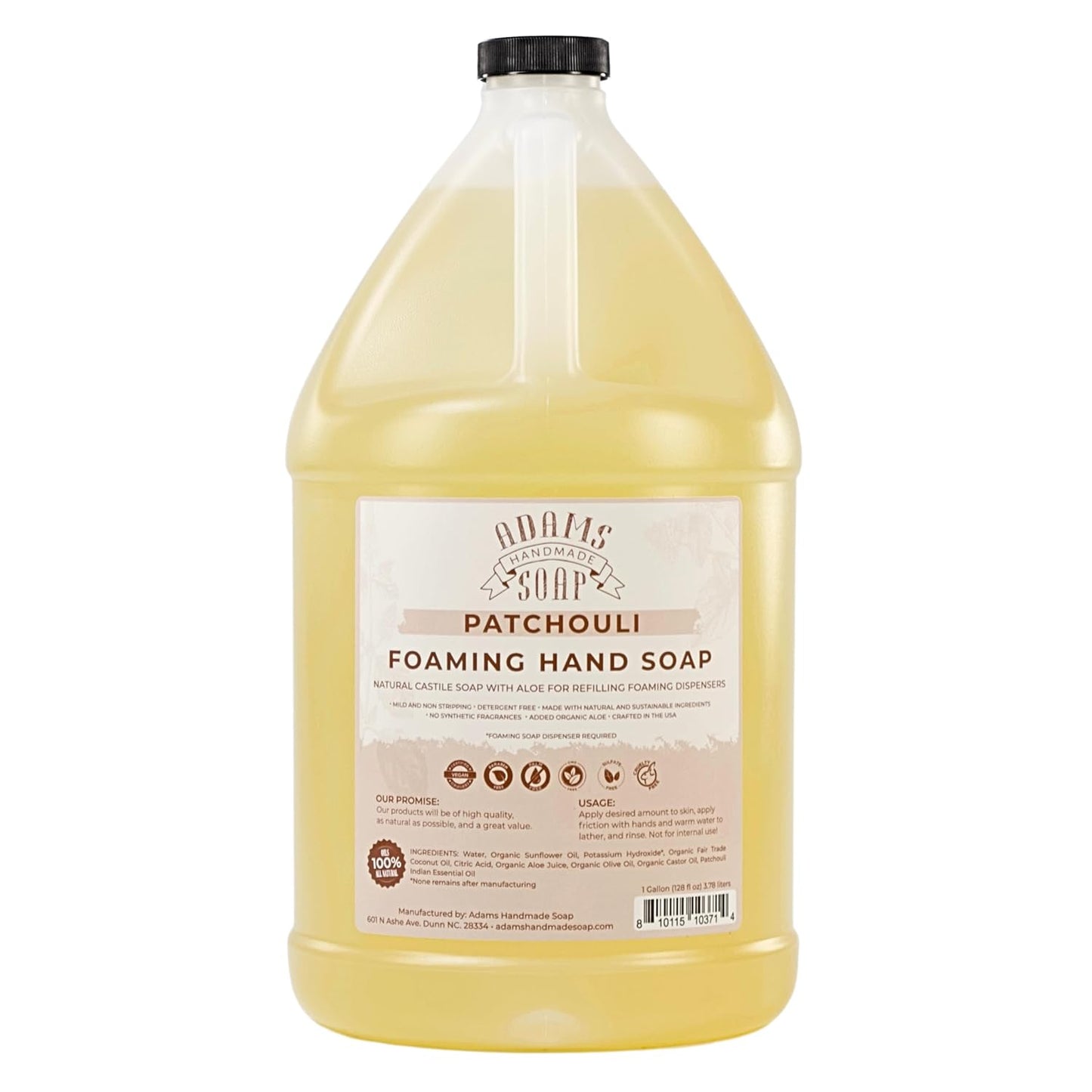 Adams Handmade Soap Liquid Foaming Soap 1 Gal - Patchouli