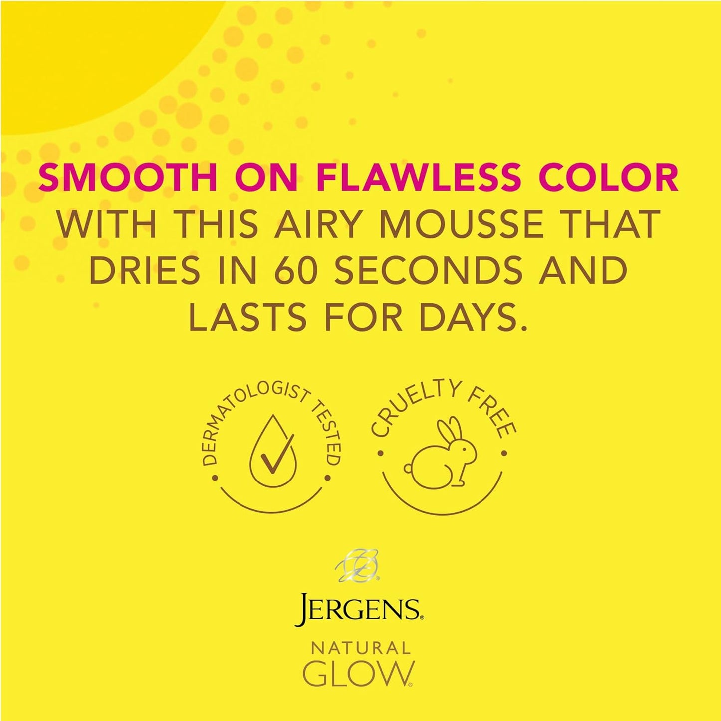 Jergens Natural Glow Instant Sun Body Mousse, Self Tanner for Deep Bronze Tan, Sunless Tanning Body Bronzer for Natural Looking Color Instantly, 6 Oz