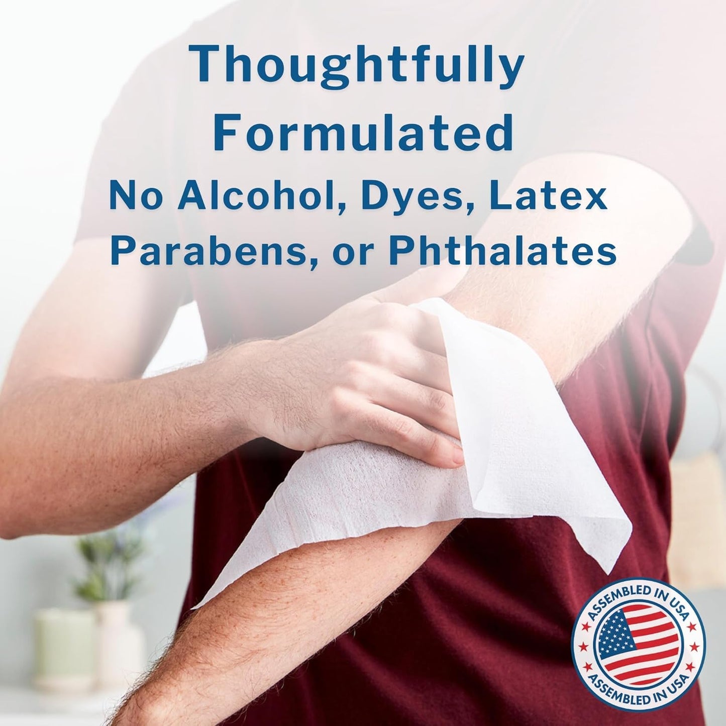 McKesson Washcloth Wipes for Adults, Unscented (3 Pack, 288 Washcloths) Disposable Wash Cloths for Body - Fragrance-Free No-Rinse Formula - Good for Incontinence and Elderly - 96 Wipes Per Pack