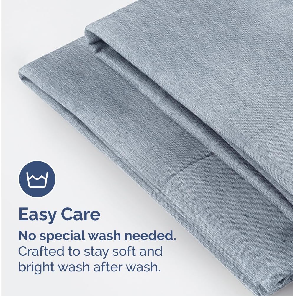 Queen Pillow Cases Set of 2 - Ultra Soft Hotel Quality Pillowcase Covers - Comfy, Cozy & Wrinkle Free - Shrinkage and Fade Resistant - Machine Washable Pillow Protectors - 2 Piece Set - Heathered Blue