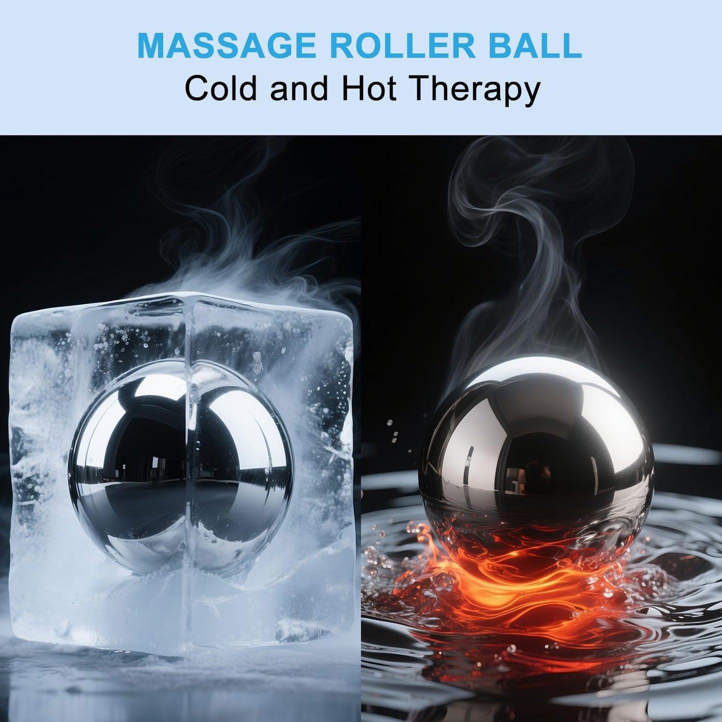 iECO Cryosphere Cold Massage Roller Ball – Ice Cold and Hot for Deep Tissue and Sore Muscle Relief of Stiffness and Stress, Body, Neck, Back, Foot, Plantar Fasciitis, Gifts for Him