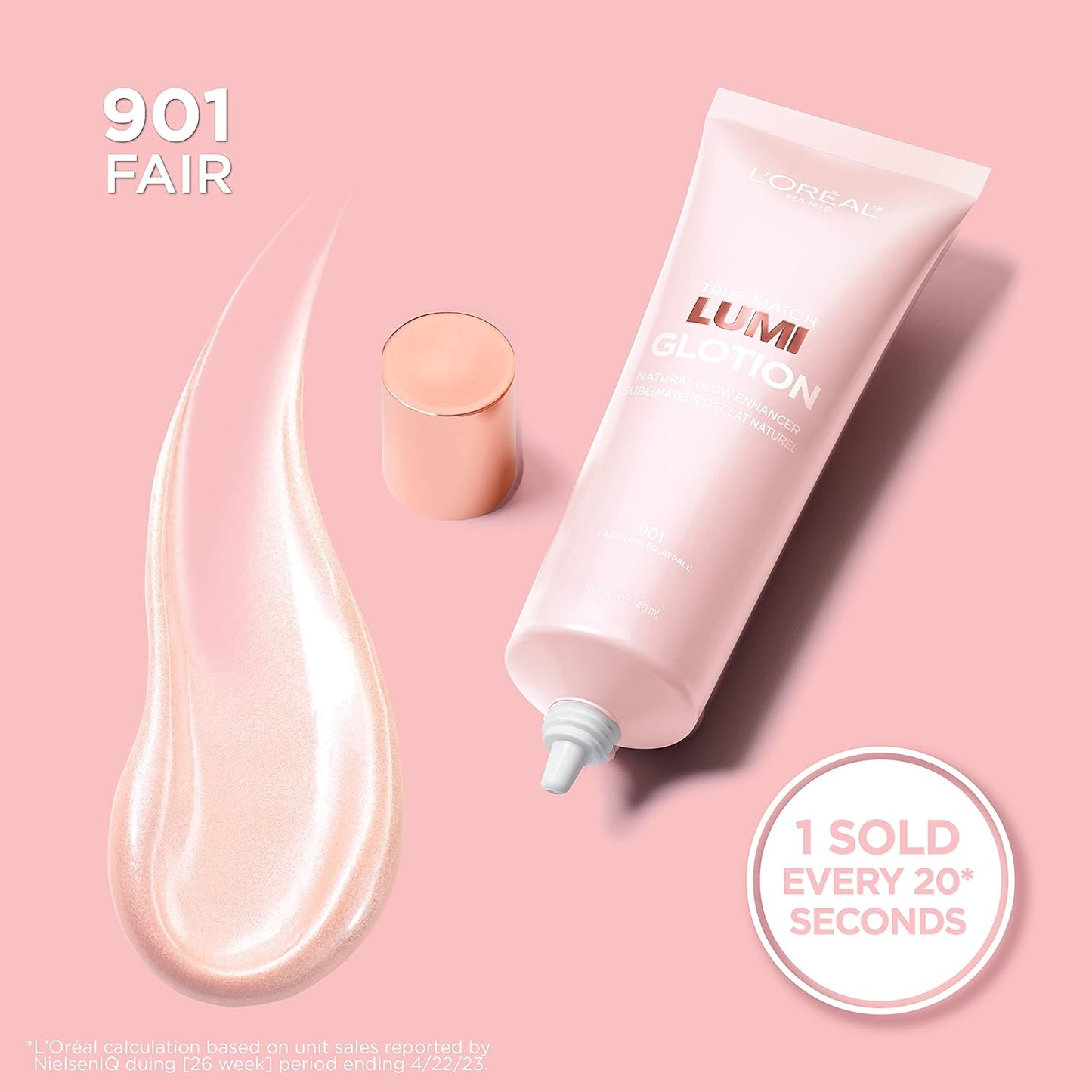 L'Oréal Paris Makeup True Match Lumi Glotion Fair 1.35oz & Telescopic Original Lengthening Mascara Carbon Black 0.27oz