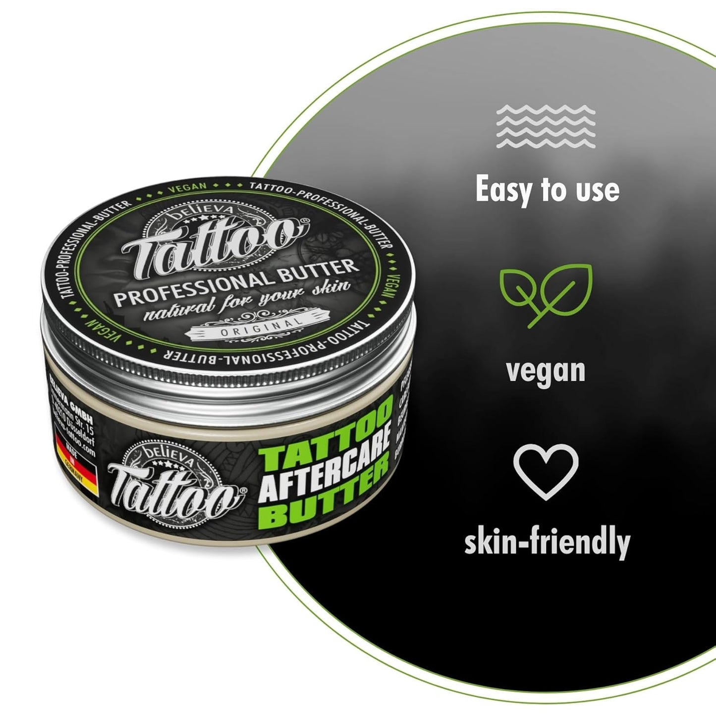 Aftercare Butter – Vegan Tattoo Care Balm for Moisturized & Nourished Skin – 3.38 oz