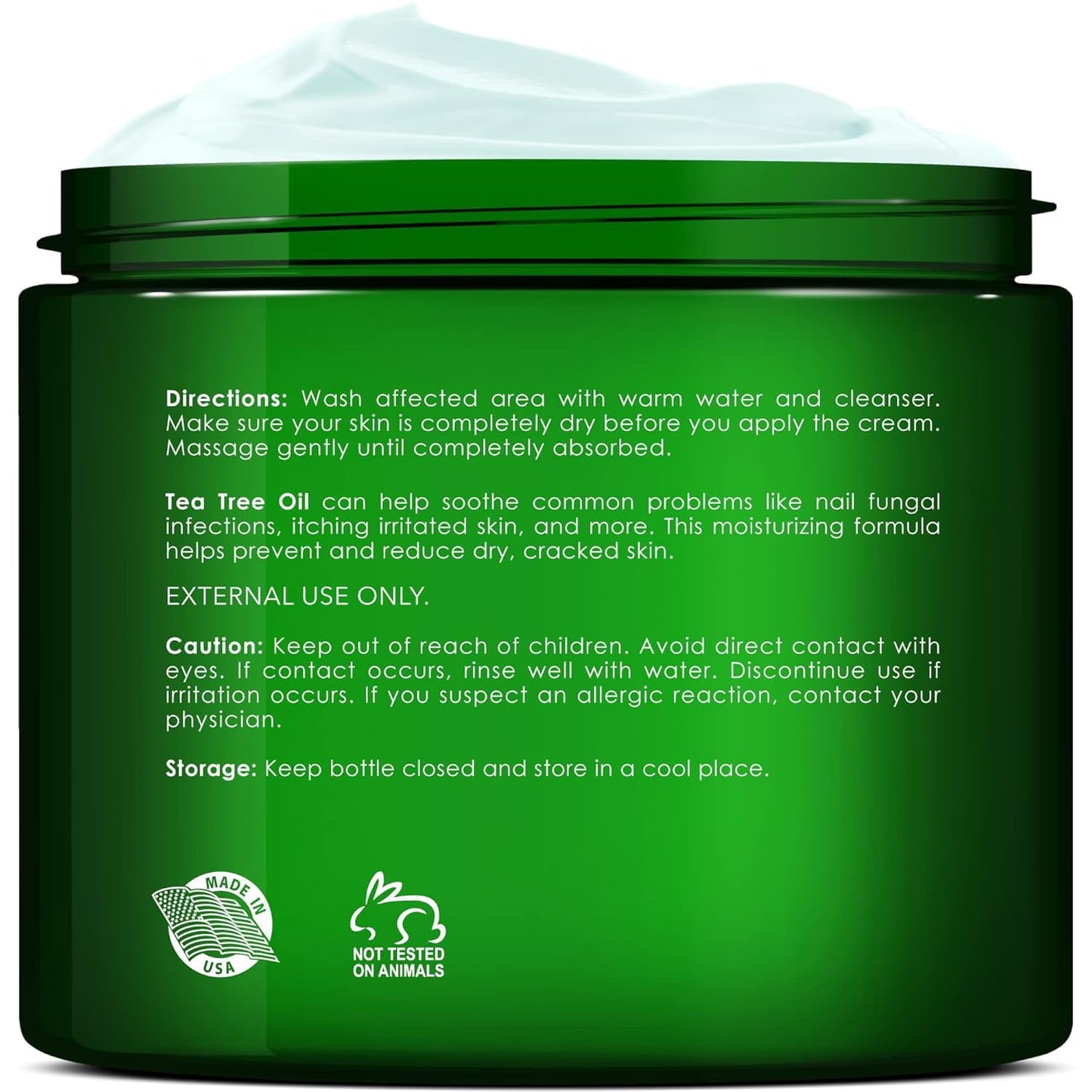 New York Biology Tea Tree Oil Foot Cream for Dry Cracked Feet, Athletes Foot, Nail Fungus, Jock Itch, Ringworm, Cracked Heels and Itchy Skin - Foot Cream - 8 oz - Pack of 2