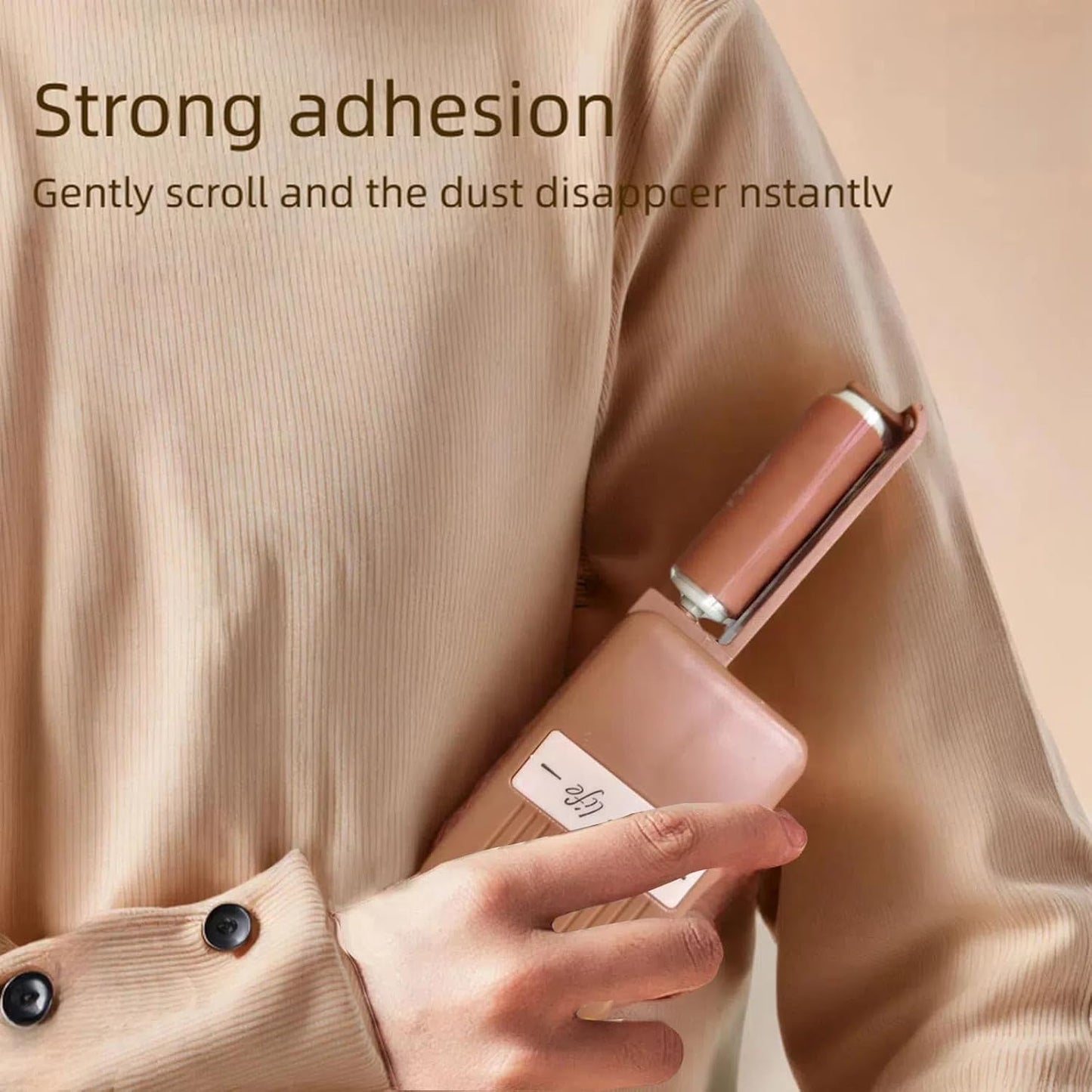 Mini Lint Roller Reusable Travel Lint Rollers for Clothes Portable Lint Remover for Pet Hair Purse Dust Fuzz Washable Sticky Small Size Compact 1.9''×1''×2.9''(Caramel)