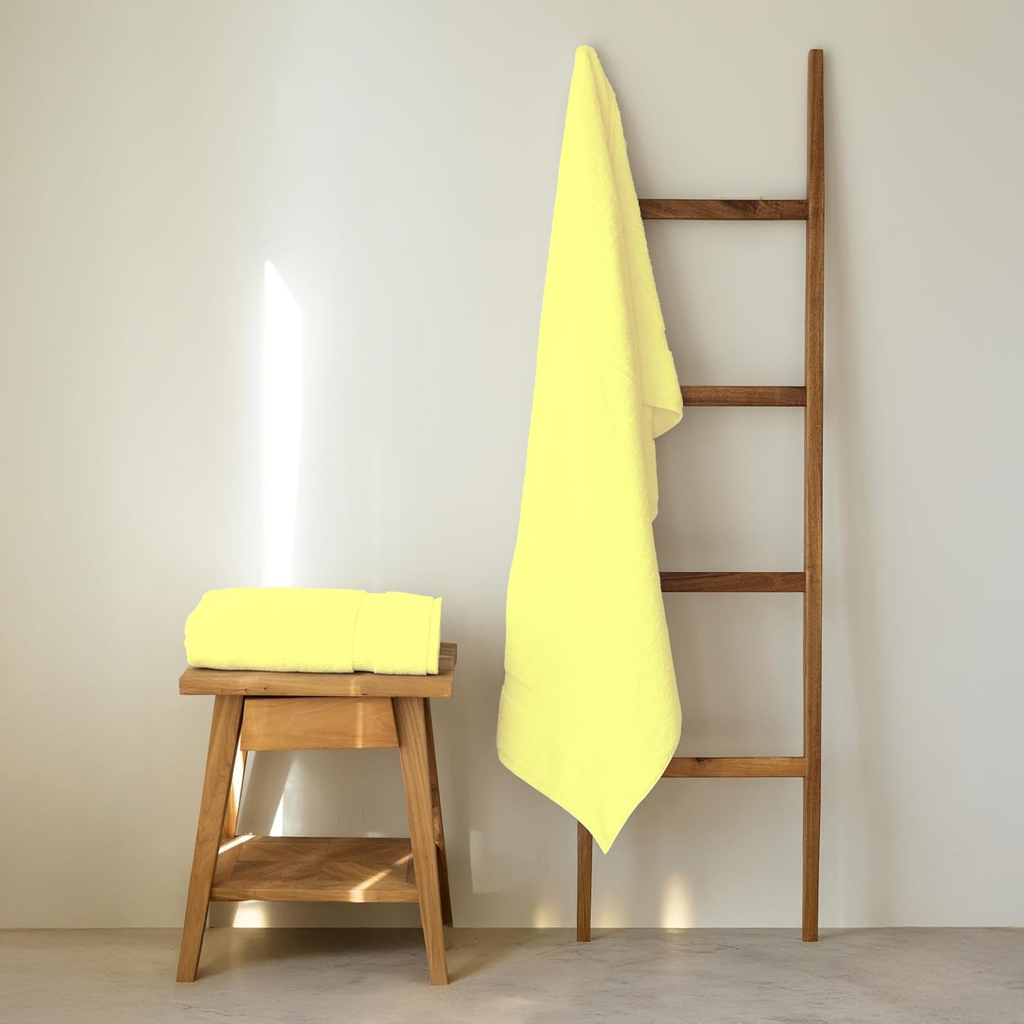 SALBAKOS 100% Turkish Cotton Extra Large Bath Sheet Set of 2 35x70 inch | Heirloom Quality | Hotel & Spa Collection | Soft, Absorbent Oversize Bath Towels | Made in Turkey (Yellow, 2 Bath Sheets)