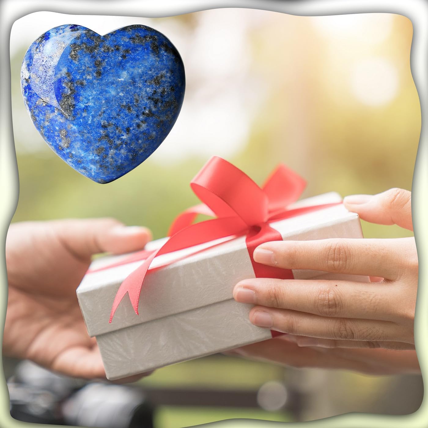 MAIBAOTA 60 mm Lapis Lazuli Crystal Large Heart Love Stone Healing Crystals Heart Stone for Women Natural Reiki Gemstone Polished Heart Shaped Rocks Meditation