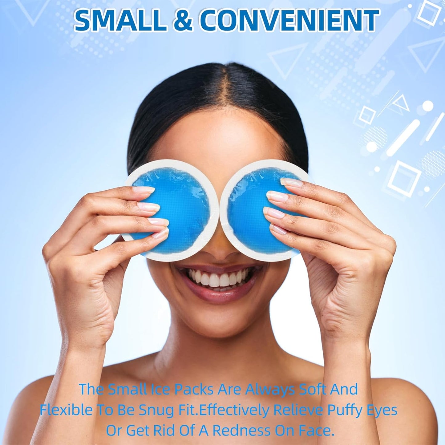 Tutmyrea Reusable Ice Packs - 48 Soft Small Cold Compress for Injuries, Face, Breast, Allergies & Small Wounds