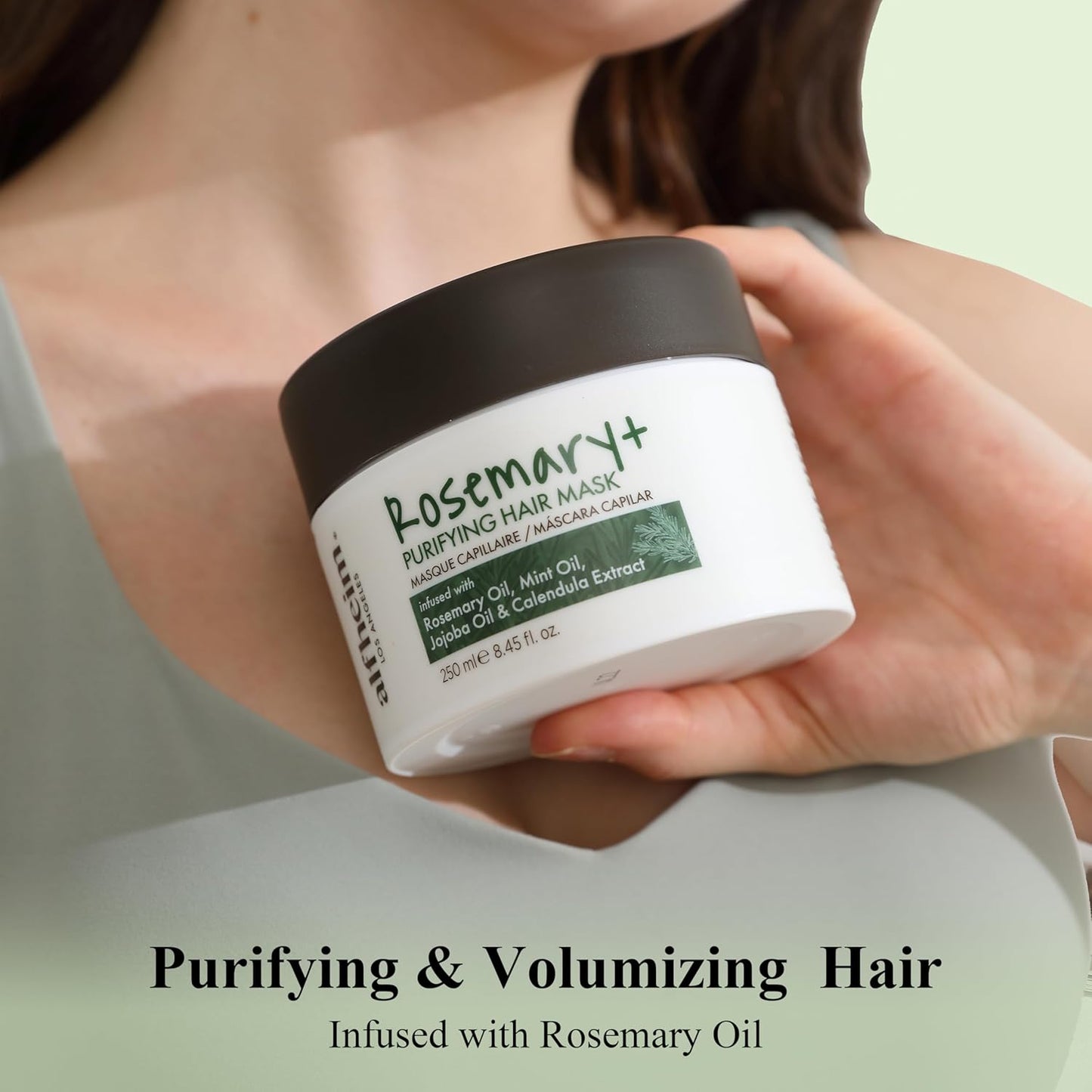 ALFHEIM Rosemary+ Purifying Hair Mask | Deep Moisturizing & Scalp Balancing Treatment | Infused with Rosemary, Peppermint Oil & Jojoba Oil | For Oily Hair, Dandruff & Weakened Strands | 8.45 oz