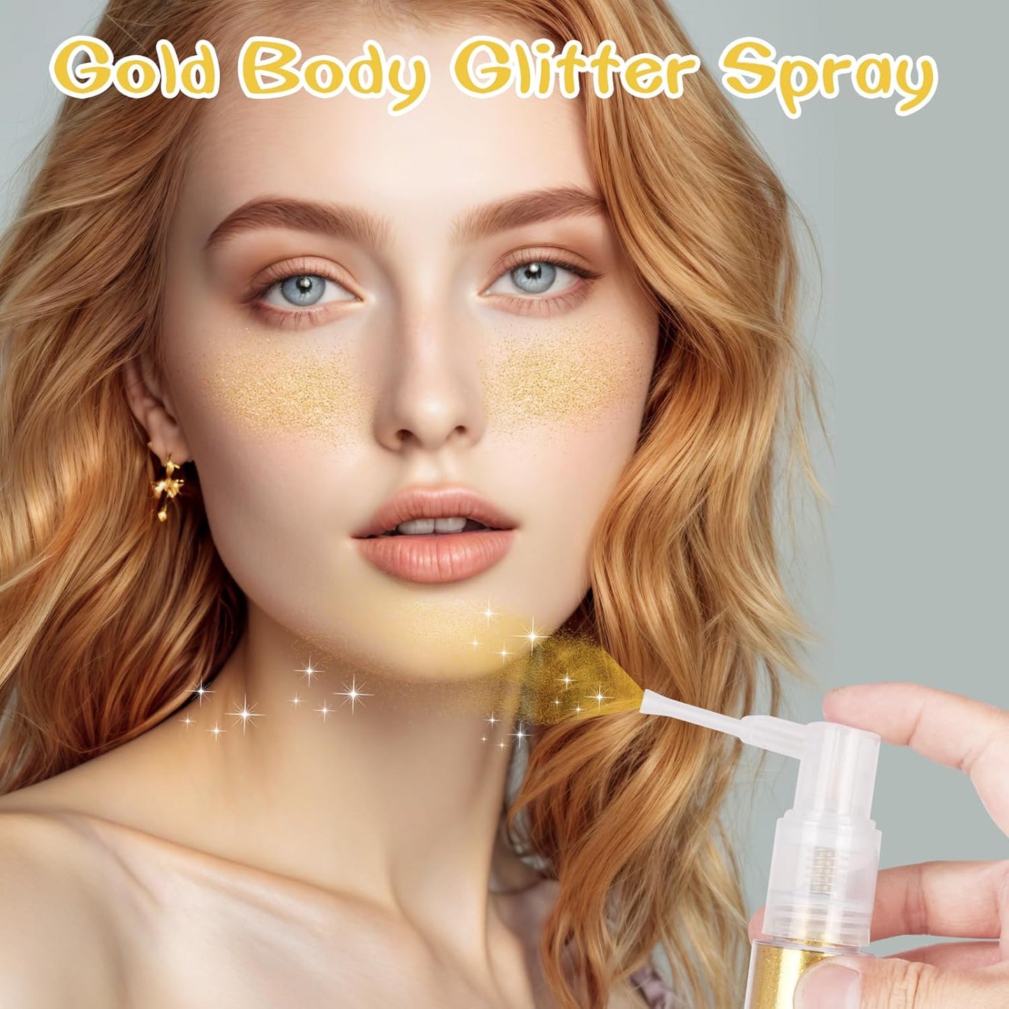 MEICOLY Gold Hair and Body Glitter Spray,25g/0.88OZ,Shinny Sparkle Glitter Spray for Clothes,Loose Shimmer Hairspray for Festival Rave Makeup/Stage Performance,Lightweight