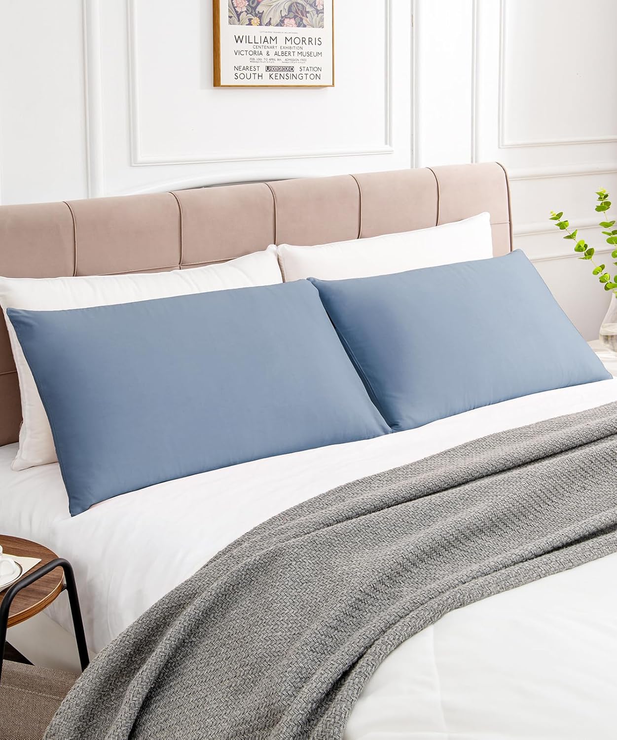 Warmstar Cotton Pillow Cases Queen Size Set of 2, 600 Thread Count Pillowcases 20x30 Inches, Soft Long Staple Cotton Pillowcases Breathable with Envelope Closure,Denim Blue