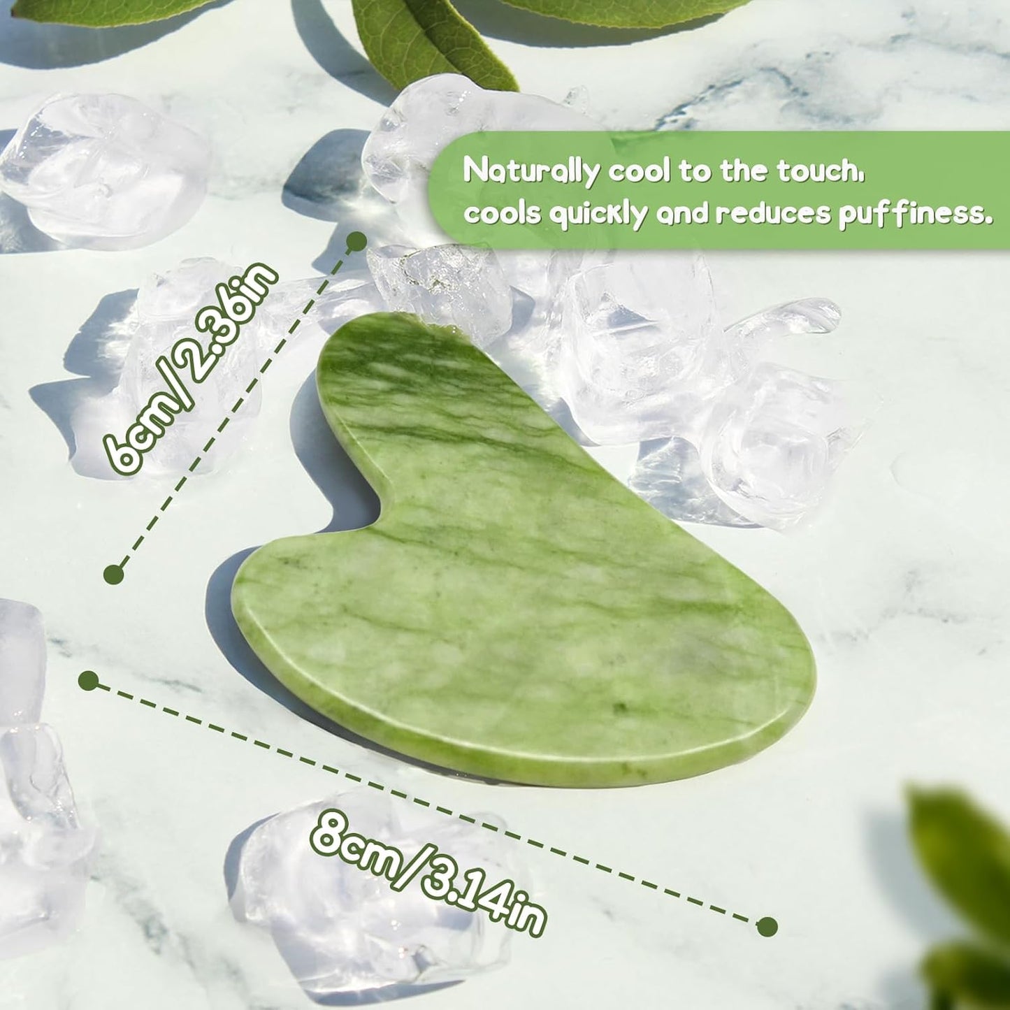 Flagest Gua Sha Facial Tools, Jade Stone Guasha Tool for Face Body, Facial Massage Tool for Jawline Sculpting and Puffiness Reducing, Skin Care Tools for Men Women