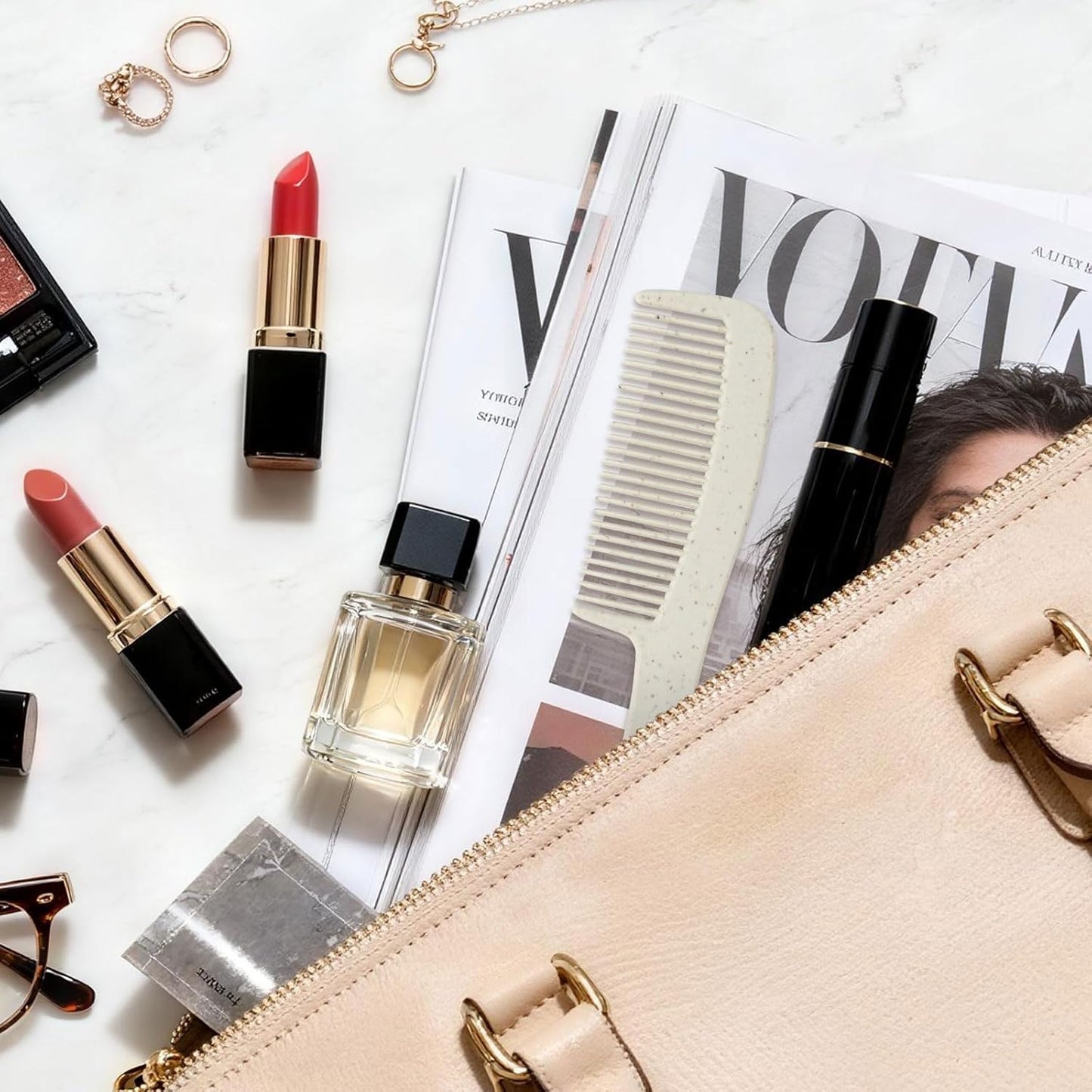 Combs in Bulk Individually Wrapped, 100 Pack Disposable Hair Combs for Hotel, Salon, Home Care and Travel (Wheat)