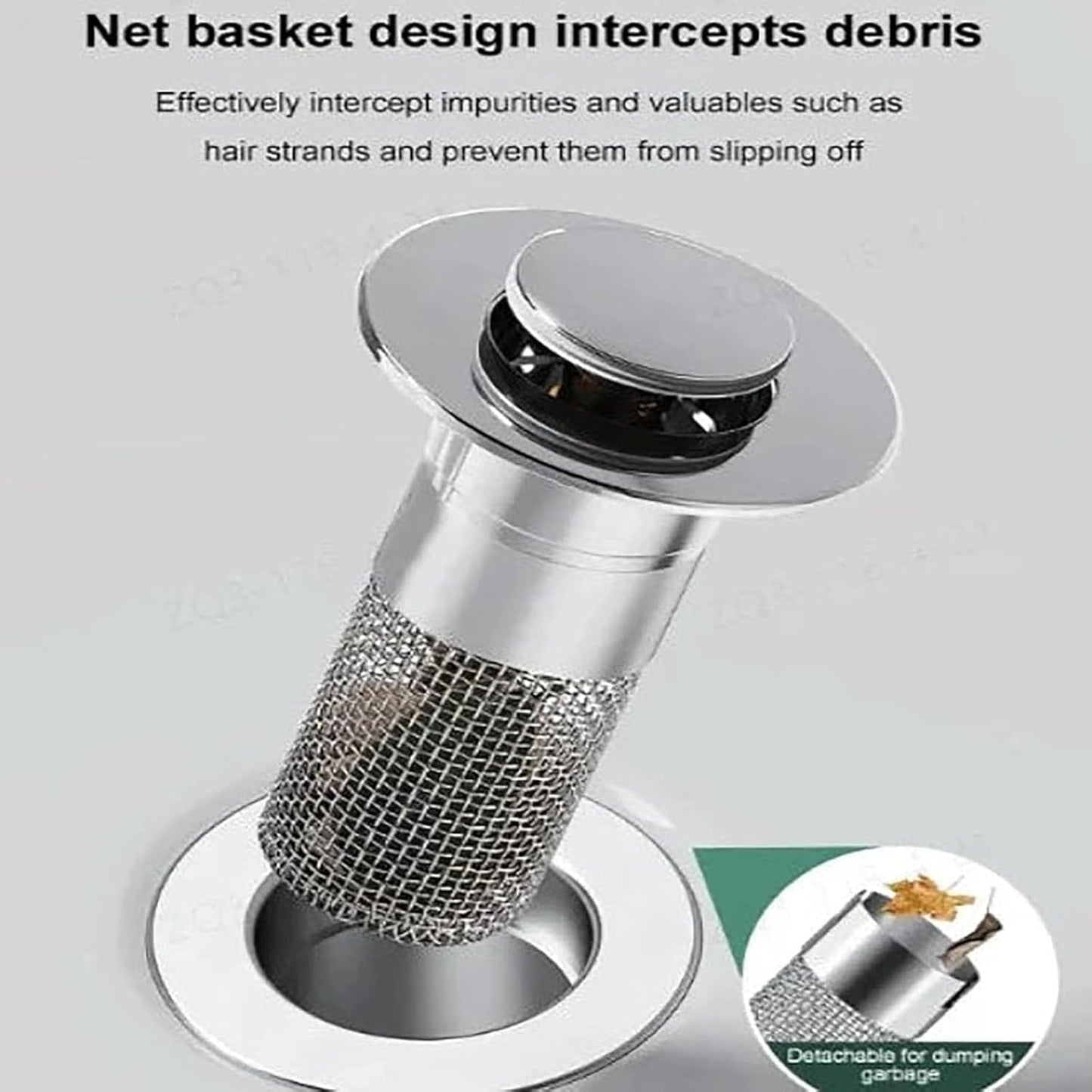 Conceptan Drain Stopper, Bathroom Sink Stopper Hair Catcher, Sink Plug Hair Trap, Bathtub Drain Stopper, Universal Pop up Stainless Steel Floor Drains Filter, Fits Bathroom, Laundry Sink Drains (4pcs)