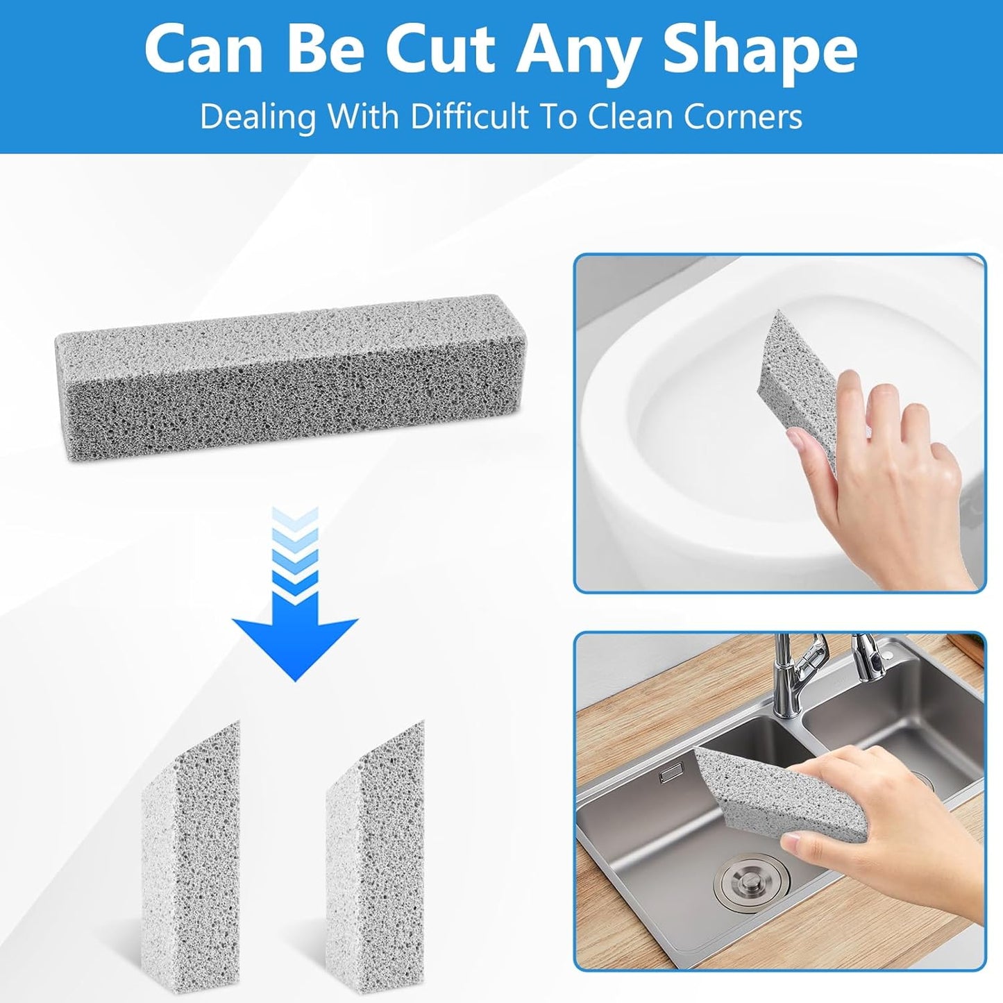 20 Pack Pumice Stone Toilet Bowl Cleaner, Pumice Stone for Cleaning Stick Hard Water Rings, Calcium Buildup & Stains, Safe for Bathroom, Sink, Tub, Grill, Oven, Pool Tile (Small Size)